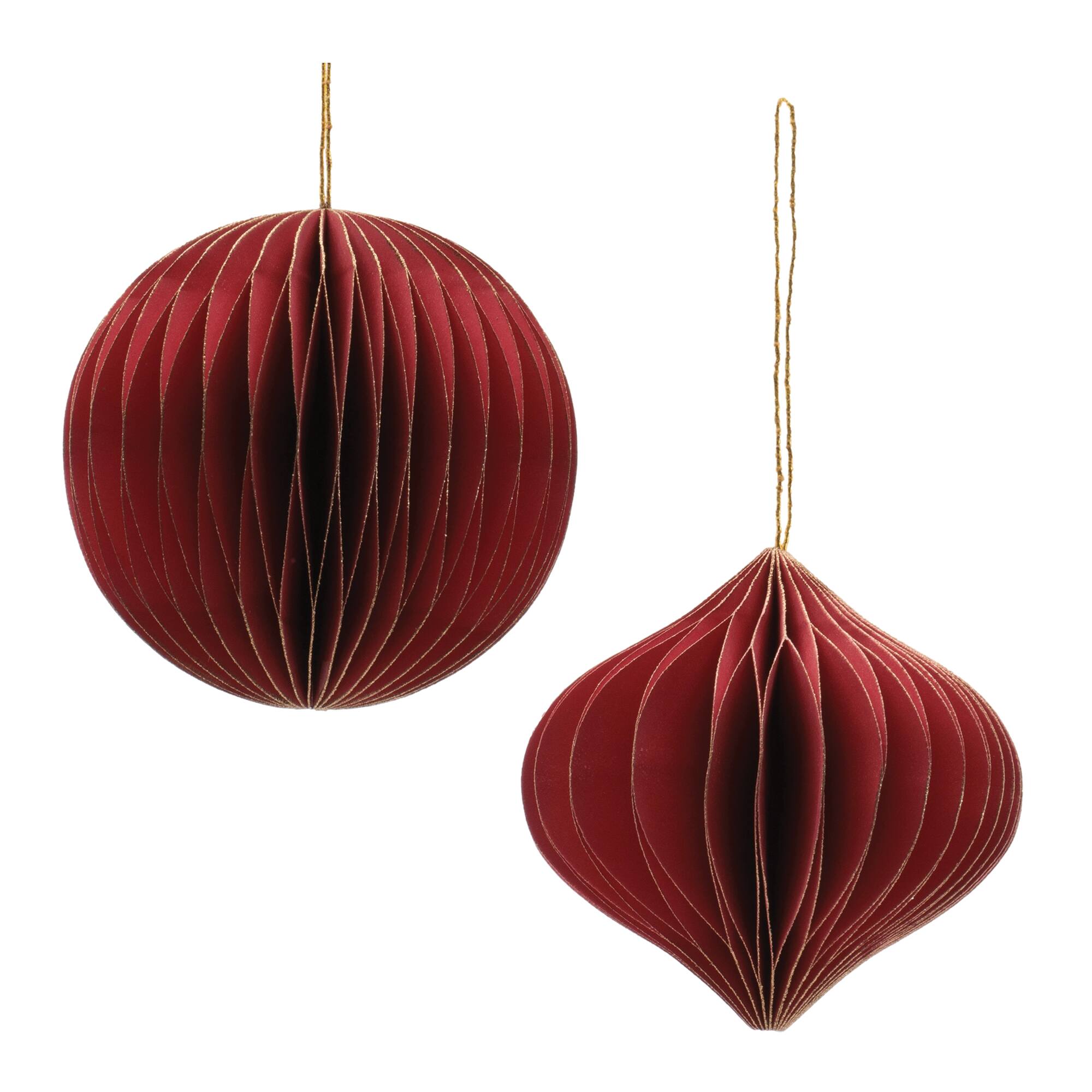 Melrose Red Round & Onion Paper Ornaments Set