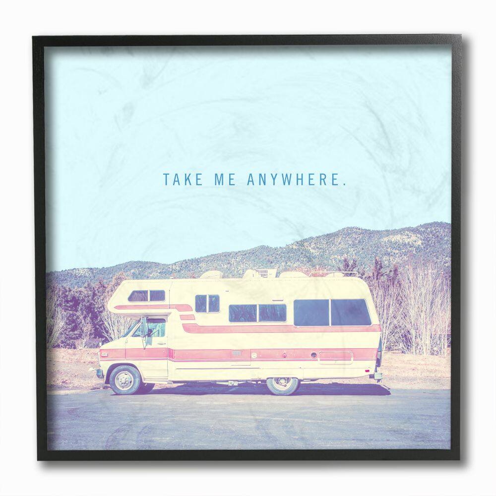 Stupell Industries Take Me Anywhere Family Camper Vintage Photograph,12" x 12"
