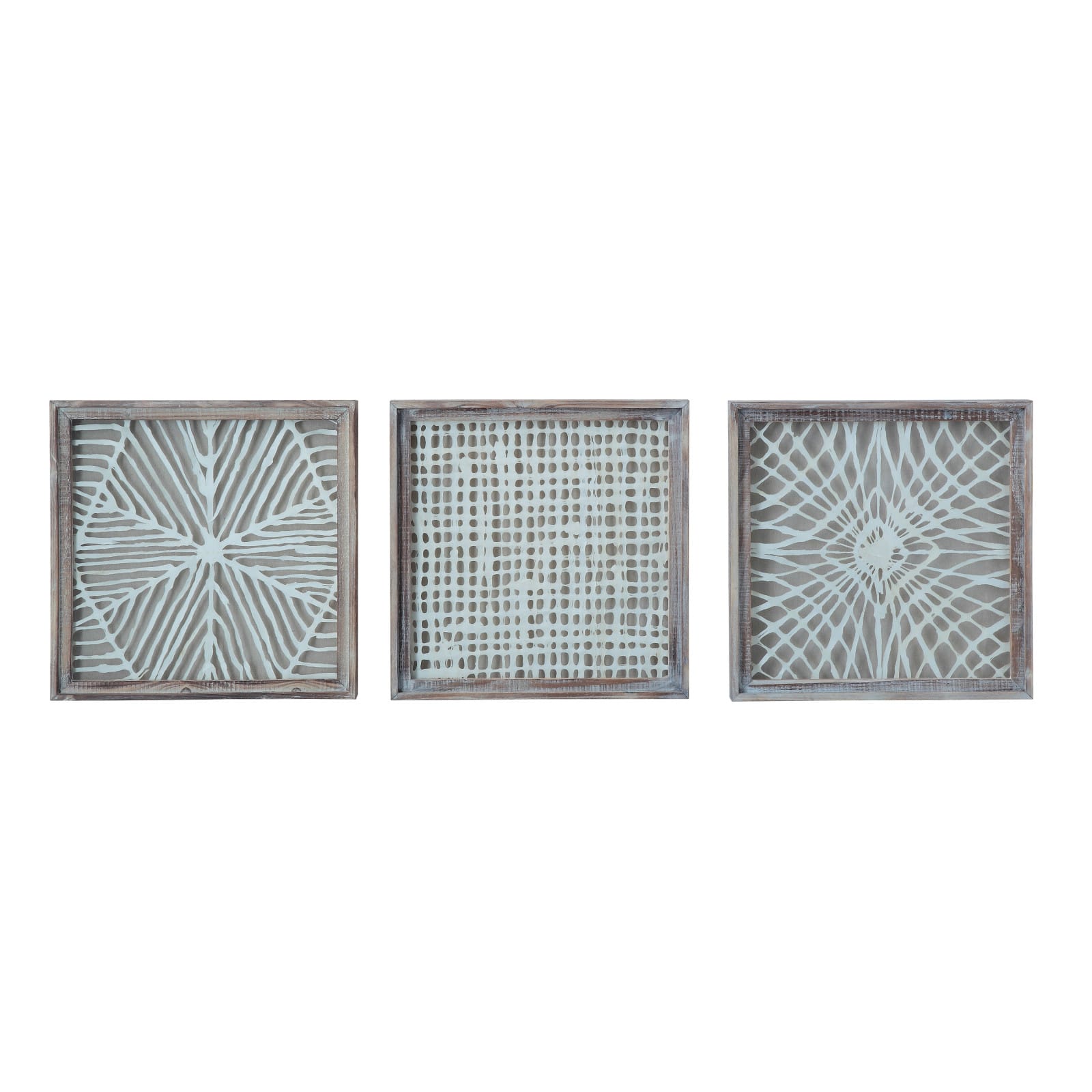 Hello Honey® 19.5" White Paper Designs in Wood Frames, 3ct.