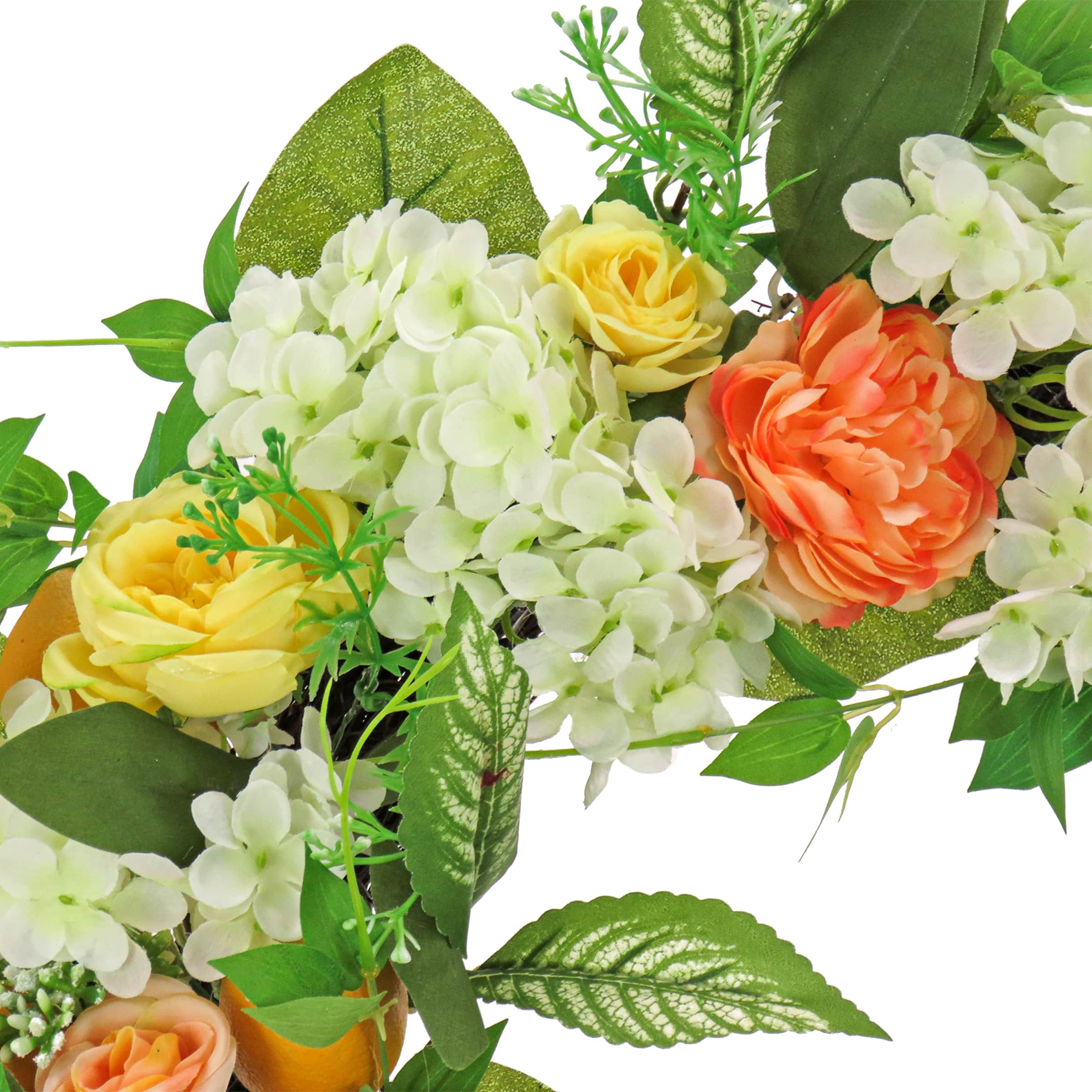 24" Lemon, Hydrangea & Buttercup Wreath