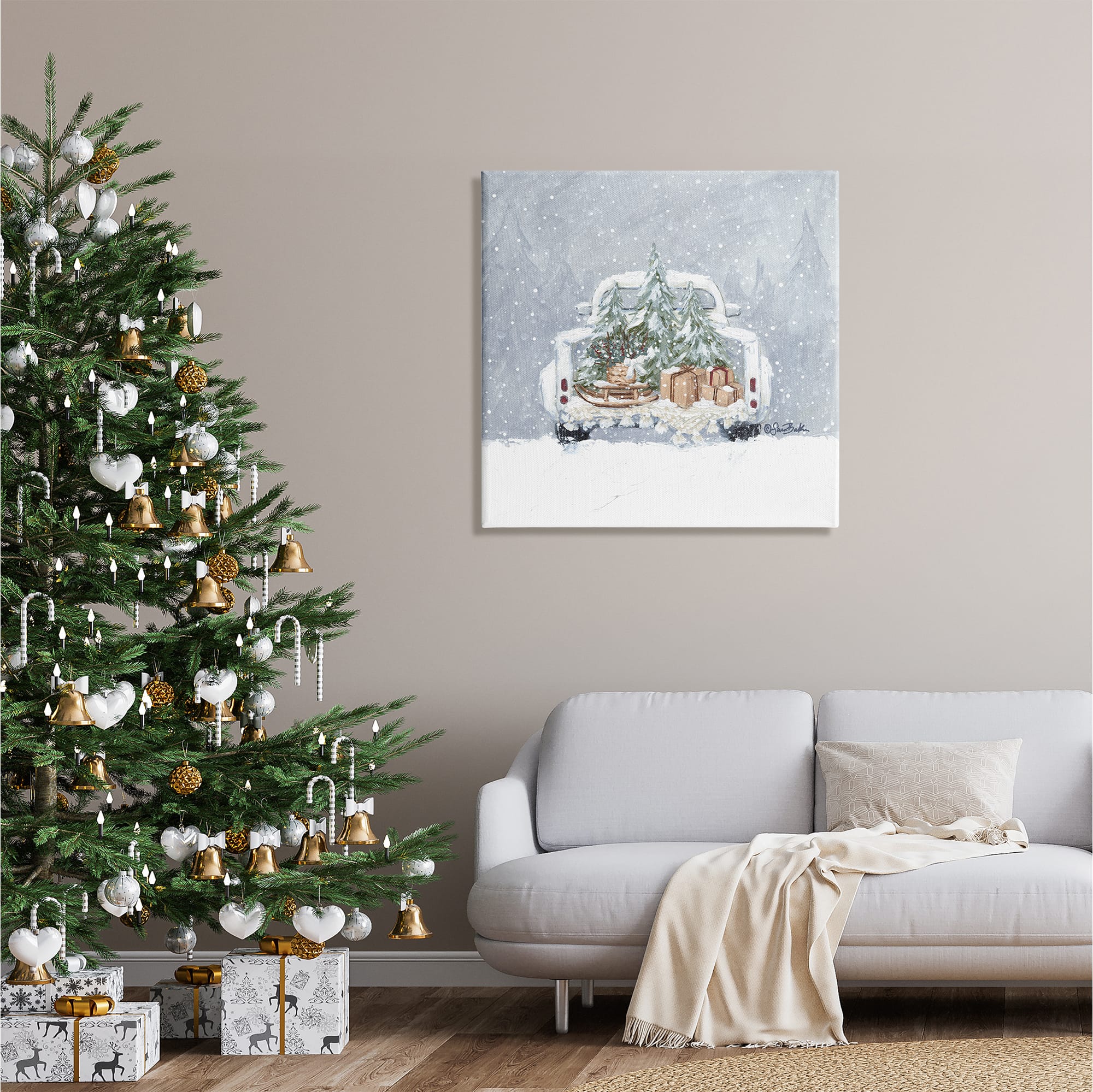 Stupell Industries Winter Snow Holiday Gifts Canvas Wall Art