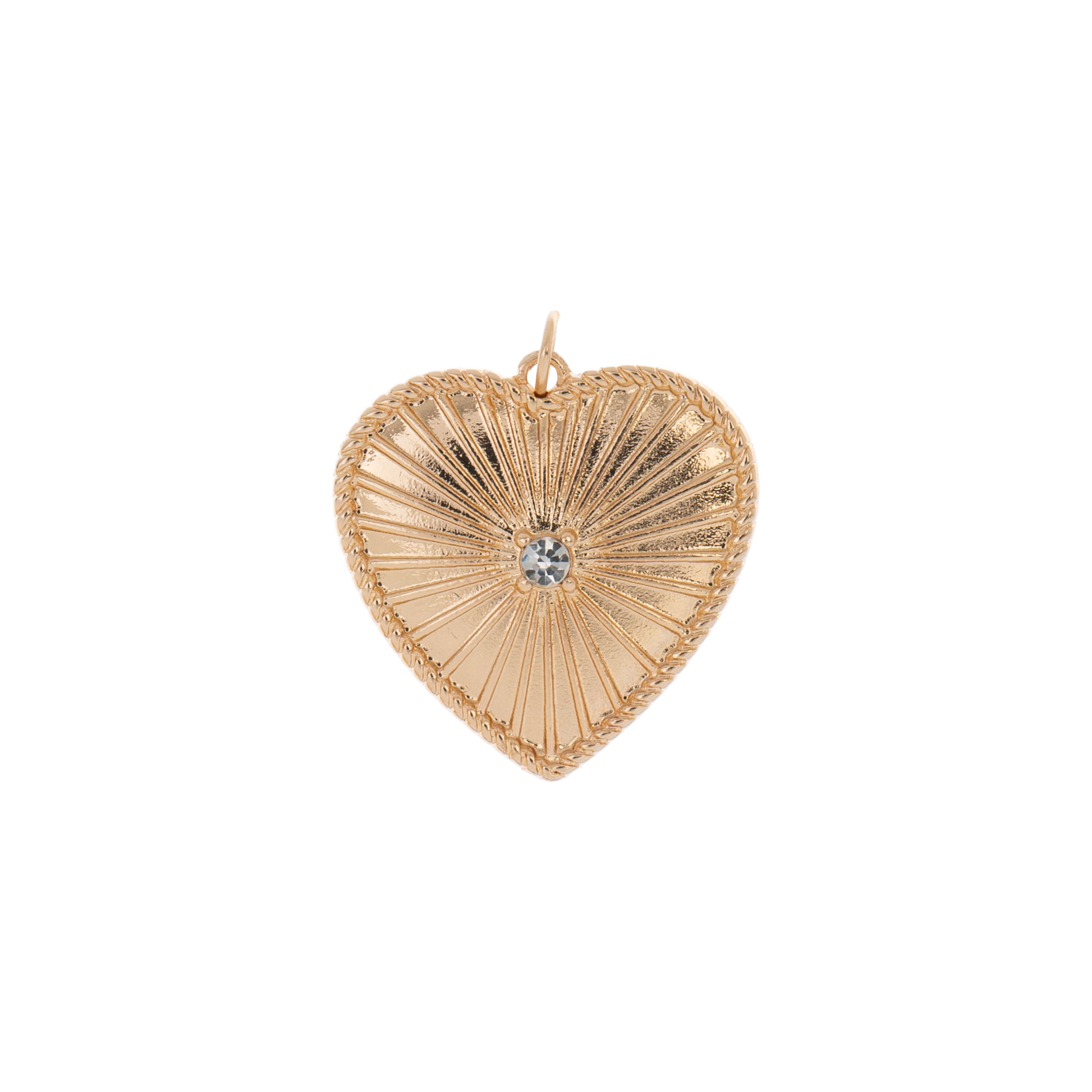 Gold & Rhinestone Starburst Metal Heart Pendant by Bead Landing™