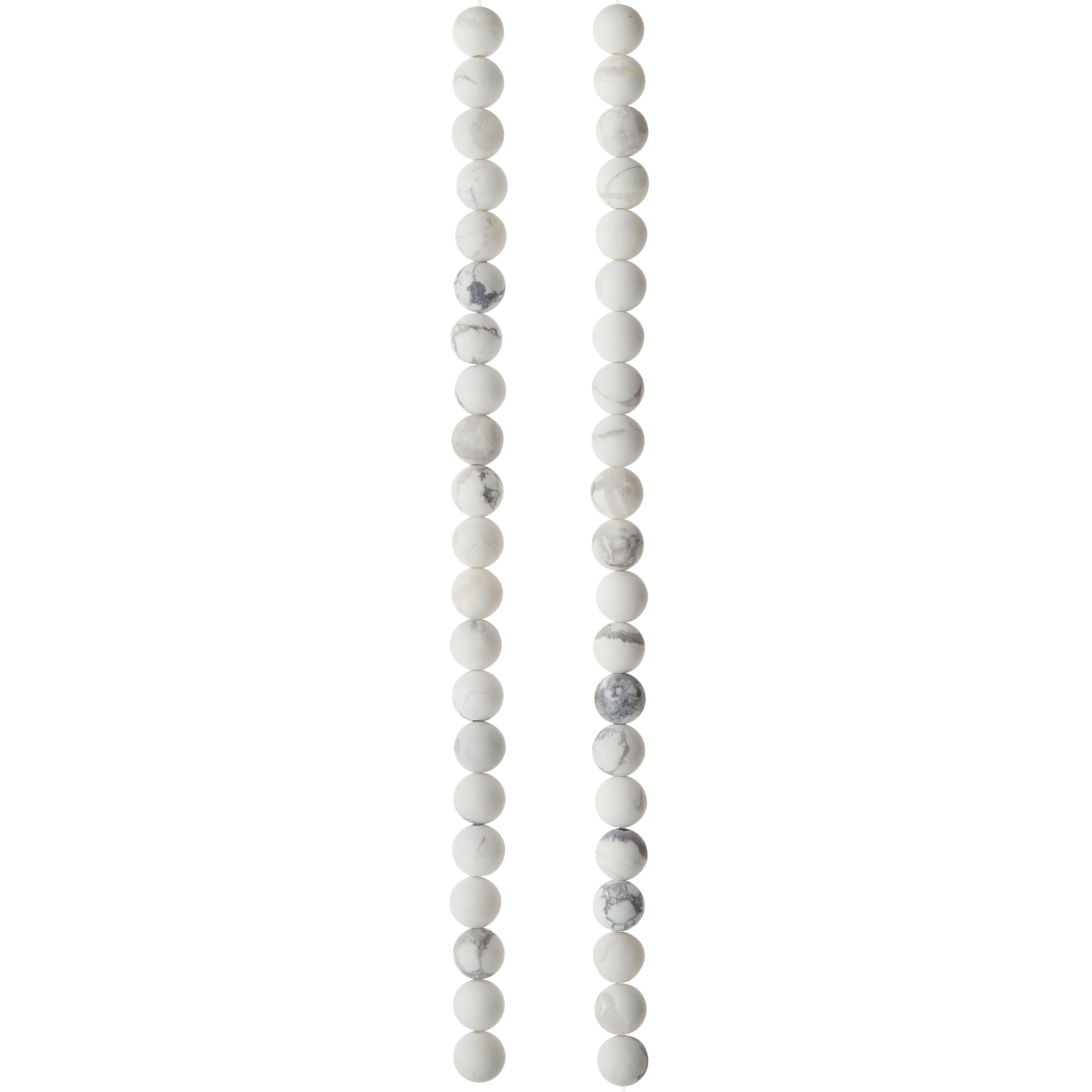 12 Pack: Matte White & Gray Howlite Round Beads, 6mm by Bead Landing™