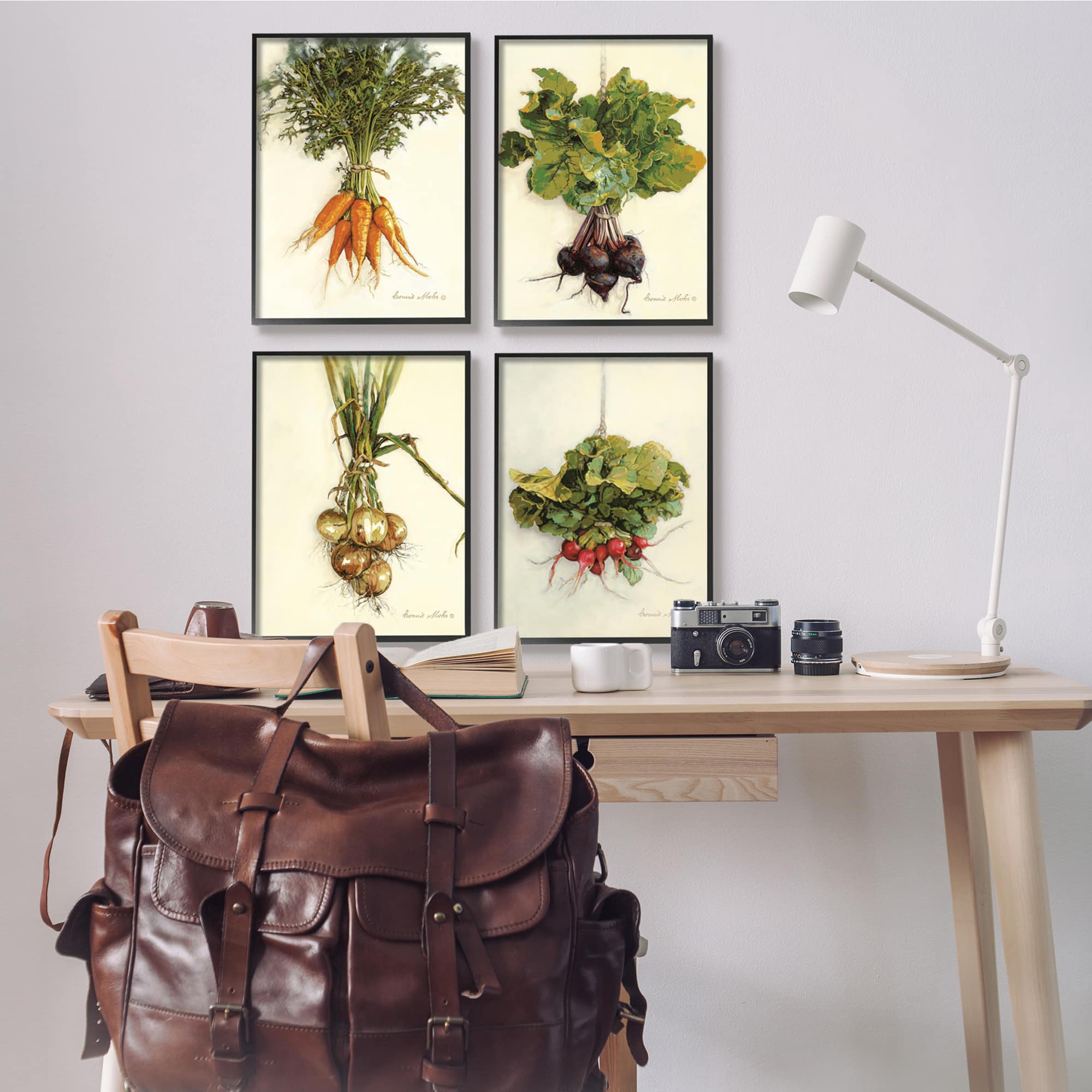 Stupell Industries Kitchen Vegetable Bunches Farm Radish Beets Carrots Onions Framed Wall Art