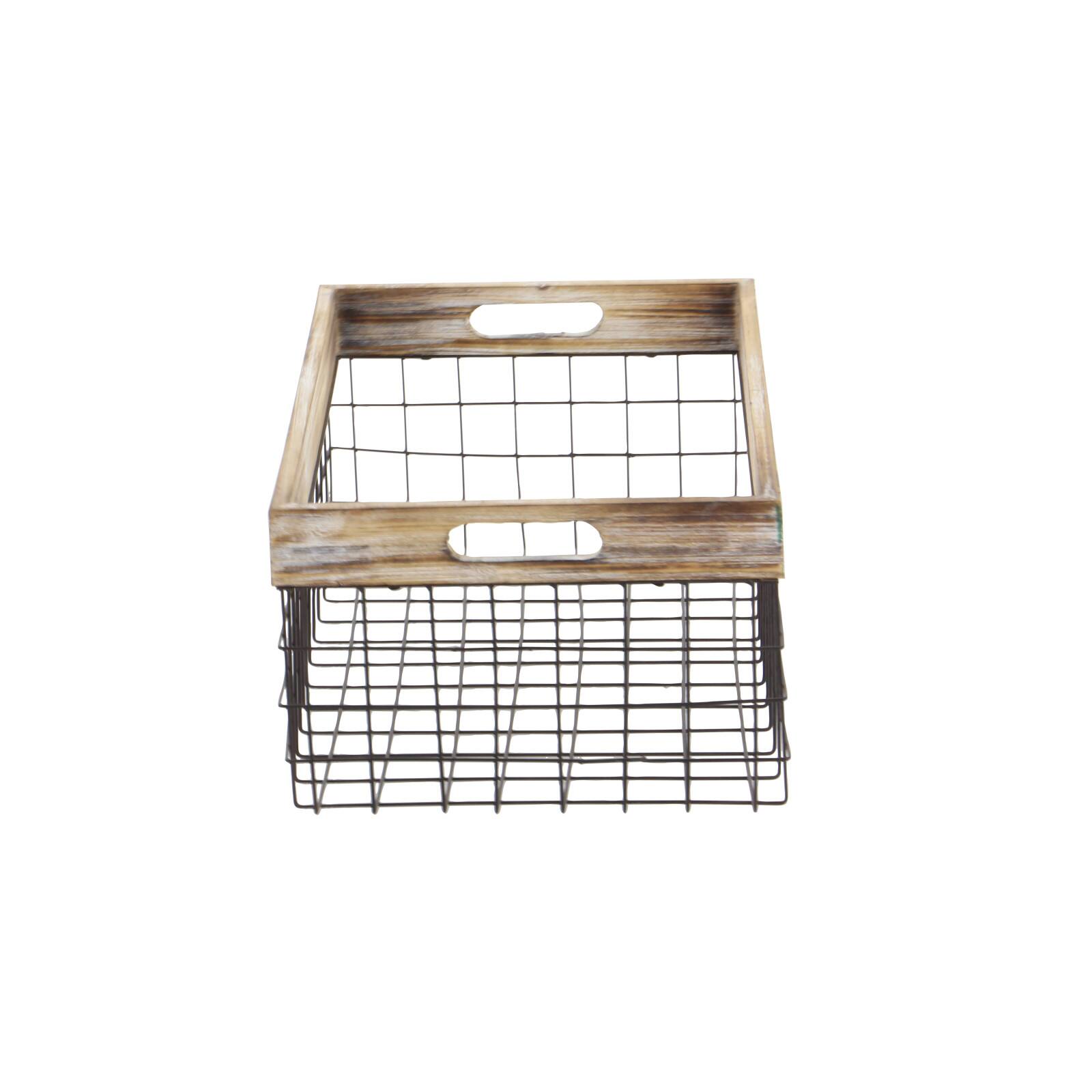 Black Metal Farmhouse Storage Basket Set