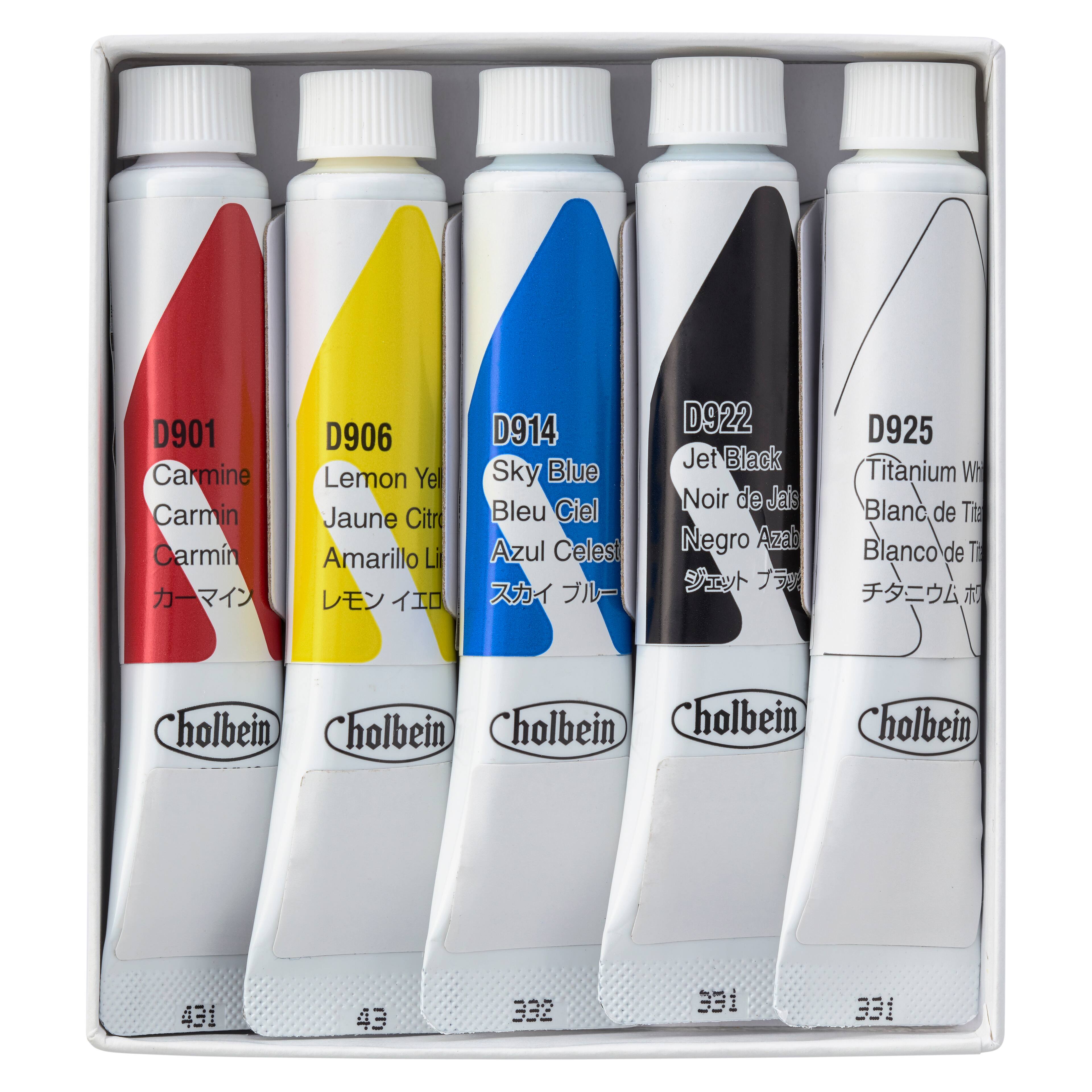 12 Packs: 5 ct. (60 total) Holbein Artist Acrylic Gouache Basic Introductory Paints