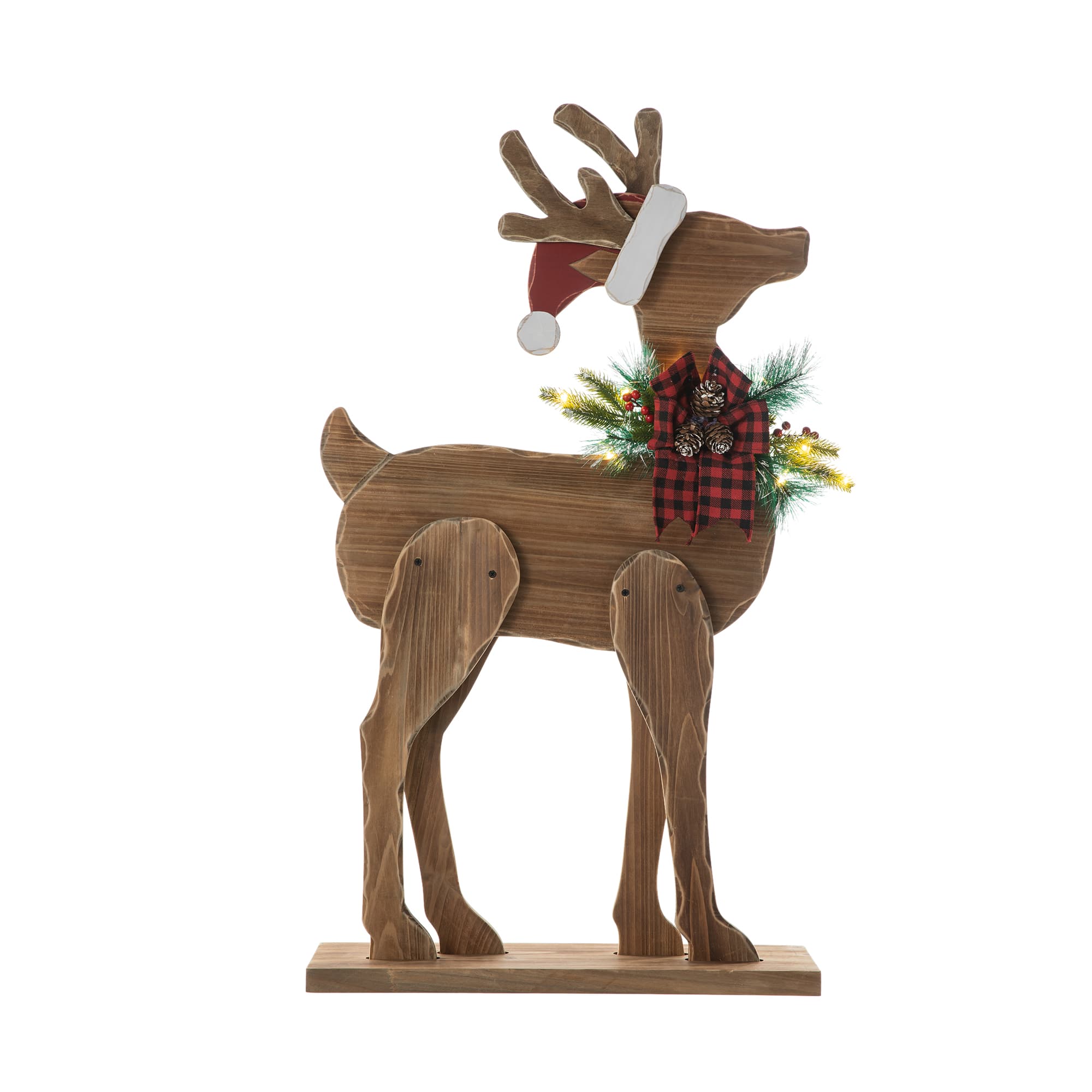 Glitzhome® 36'' Chunky Wood Reindeer Porch Décor