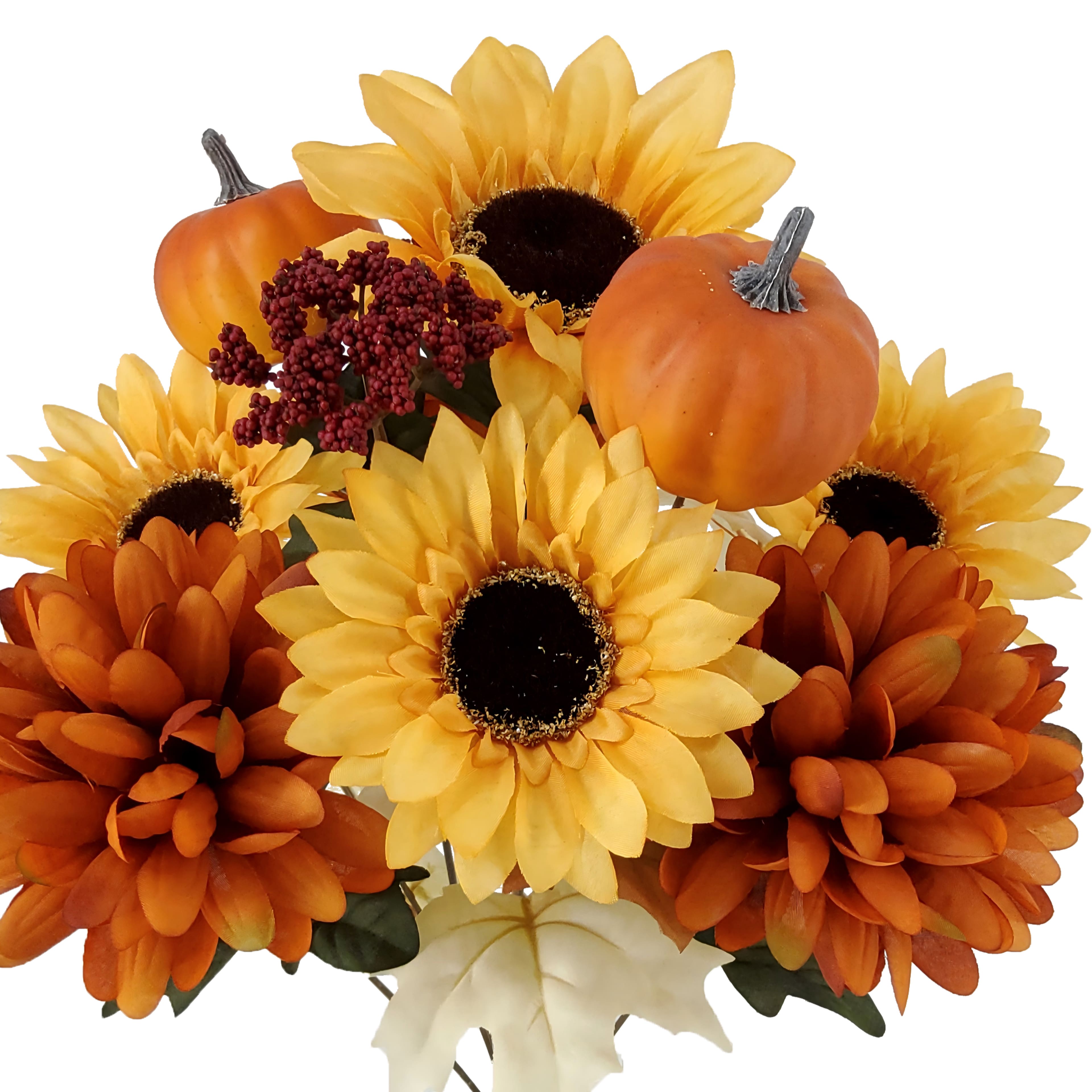 19.5" Sunflower & Pumpkin Mix Bush by Ashland®