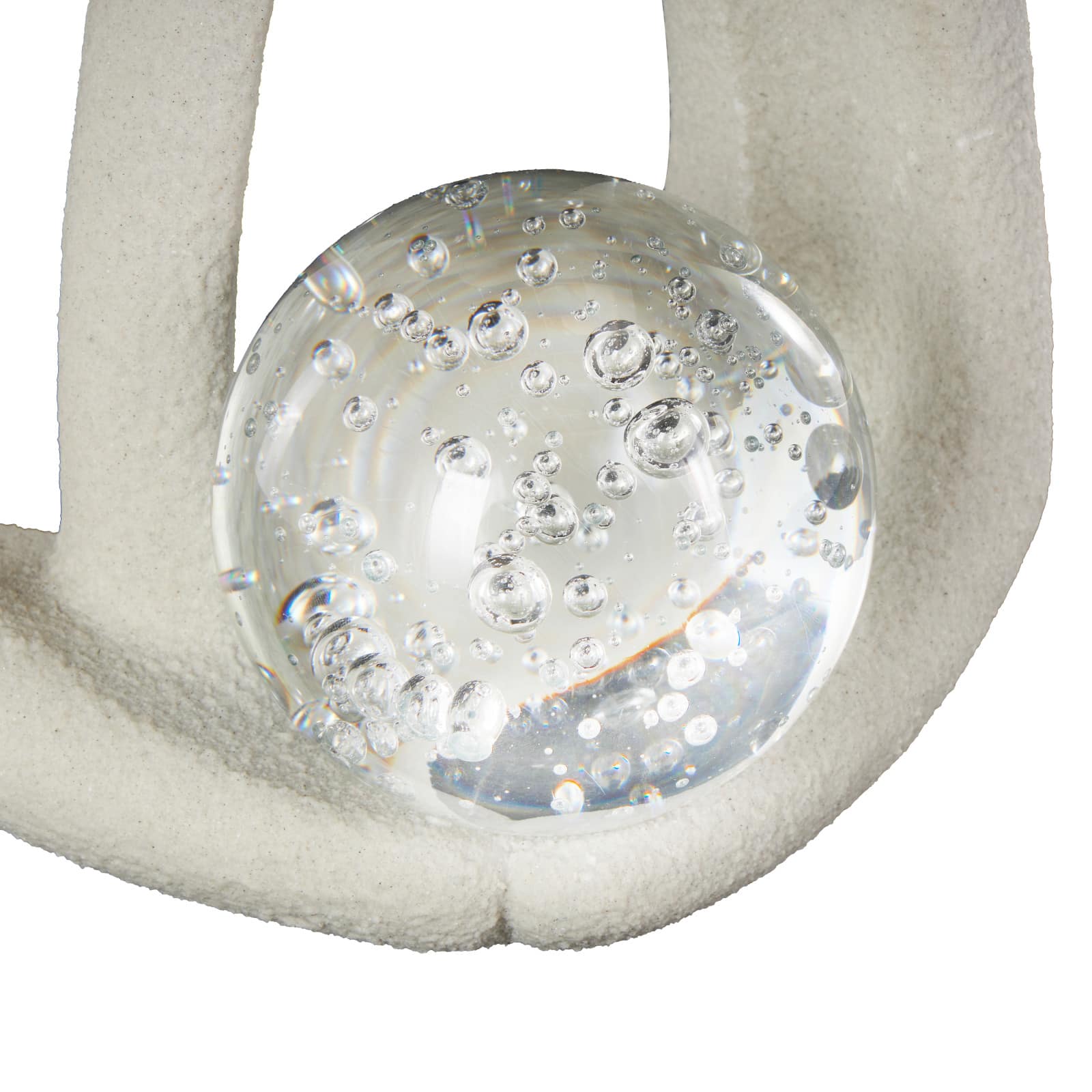 15" White & Clear Glass Bubble Abstract People Polystone Decorative Sculpture