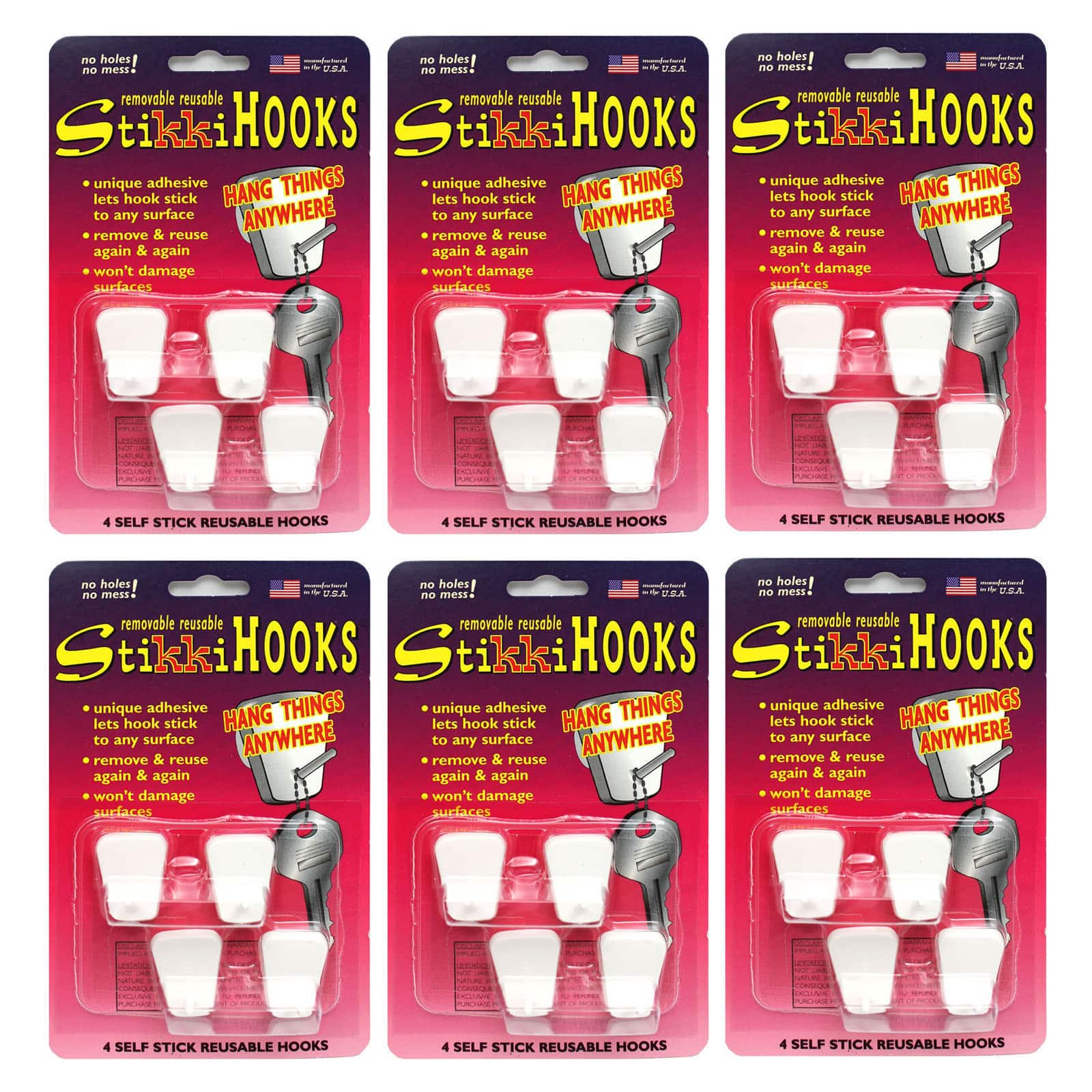 Stikkihooks®, 6 Packs of 4