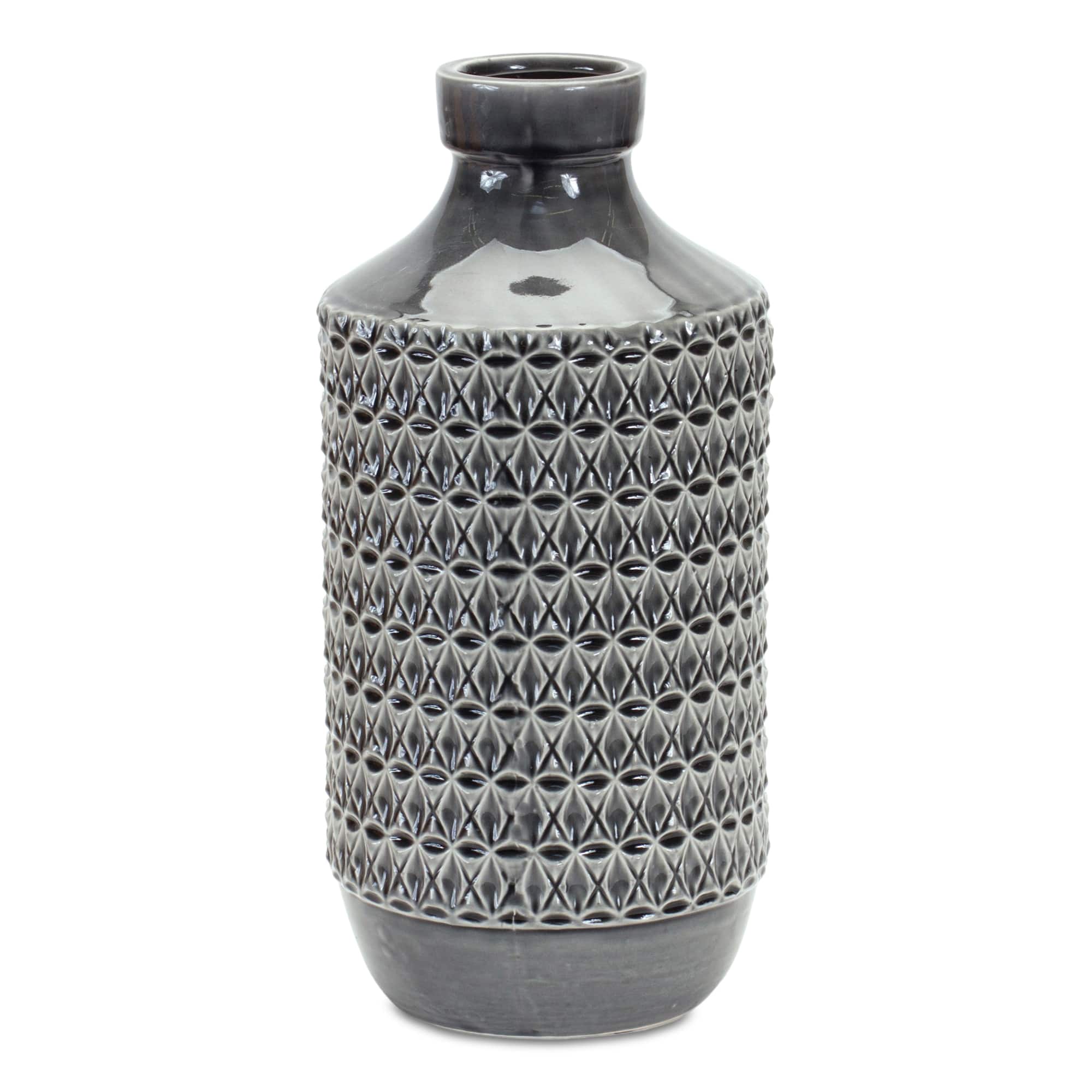 14" Black Terracotta Vase