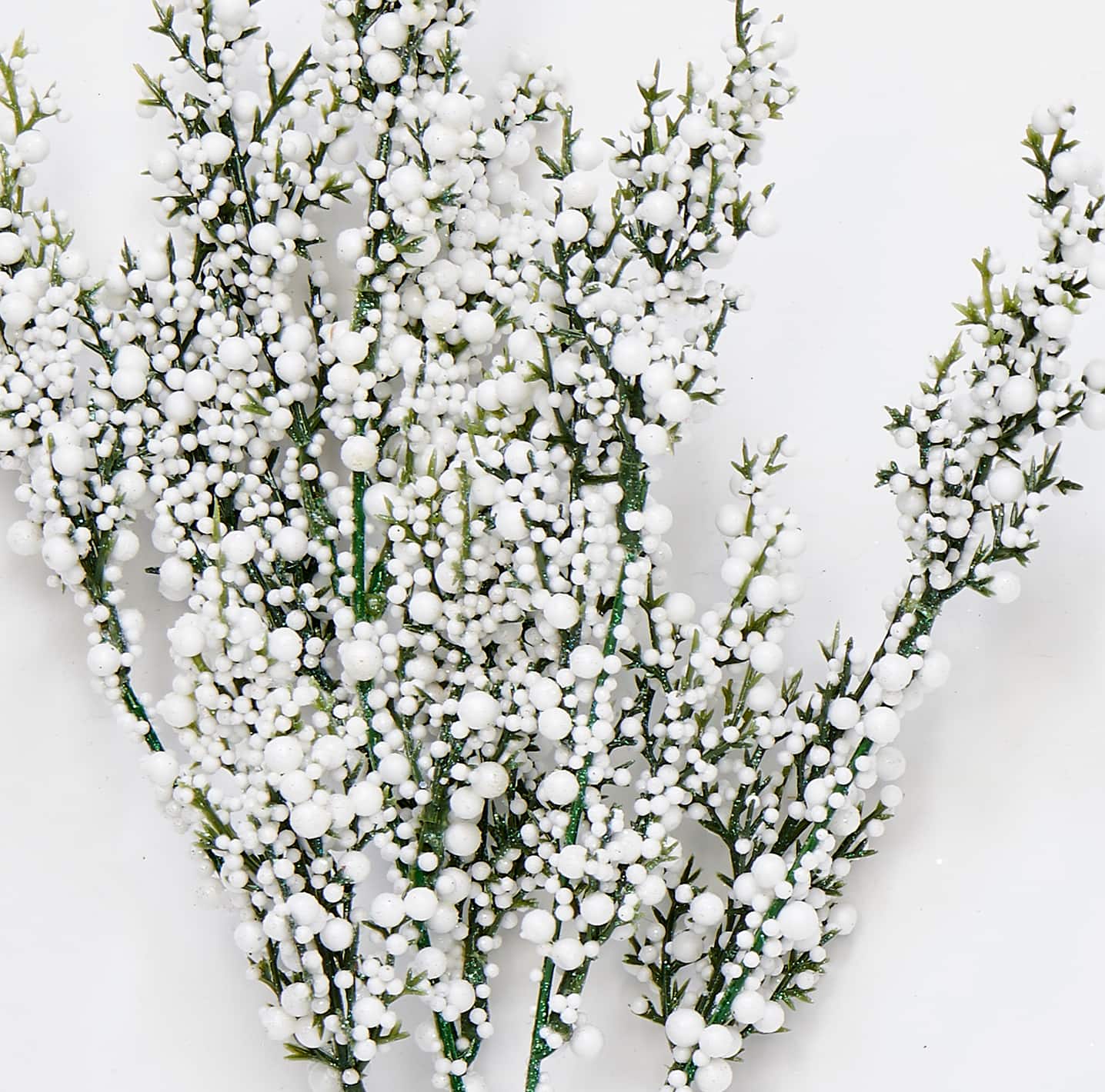 15" White Glittered Artificial Berry Bush Set, 6ct.