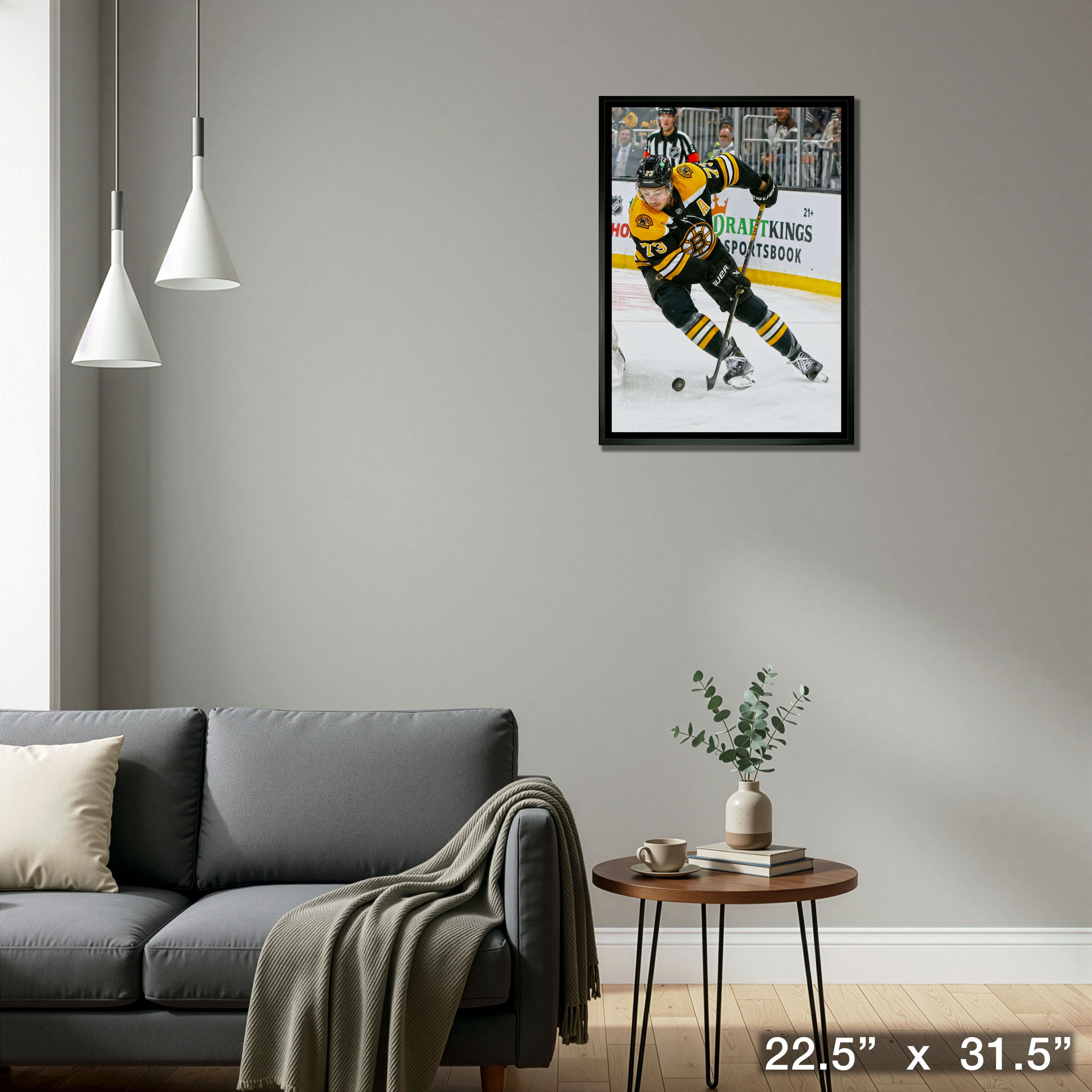 Charlie McAvoy 20" x 29" Framed Canvas Boston Bruins 22.5" x 31.5"