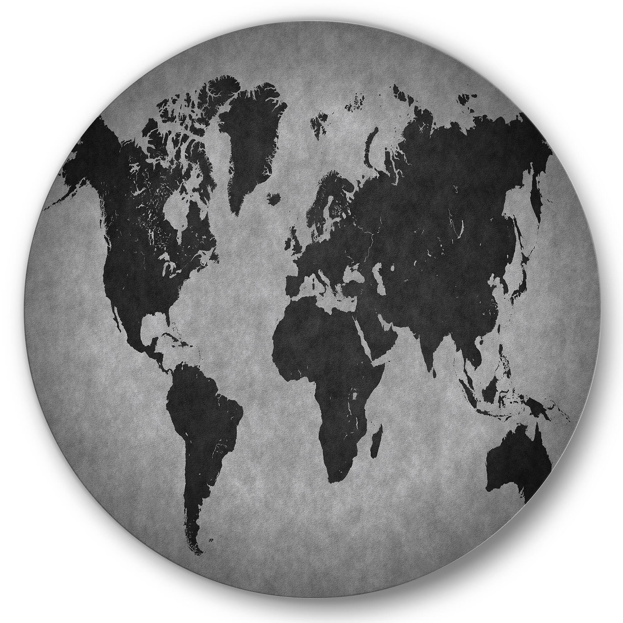 Designart - Ancient Map of The World IX - Vintage Metal Circle Wall Art