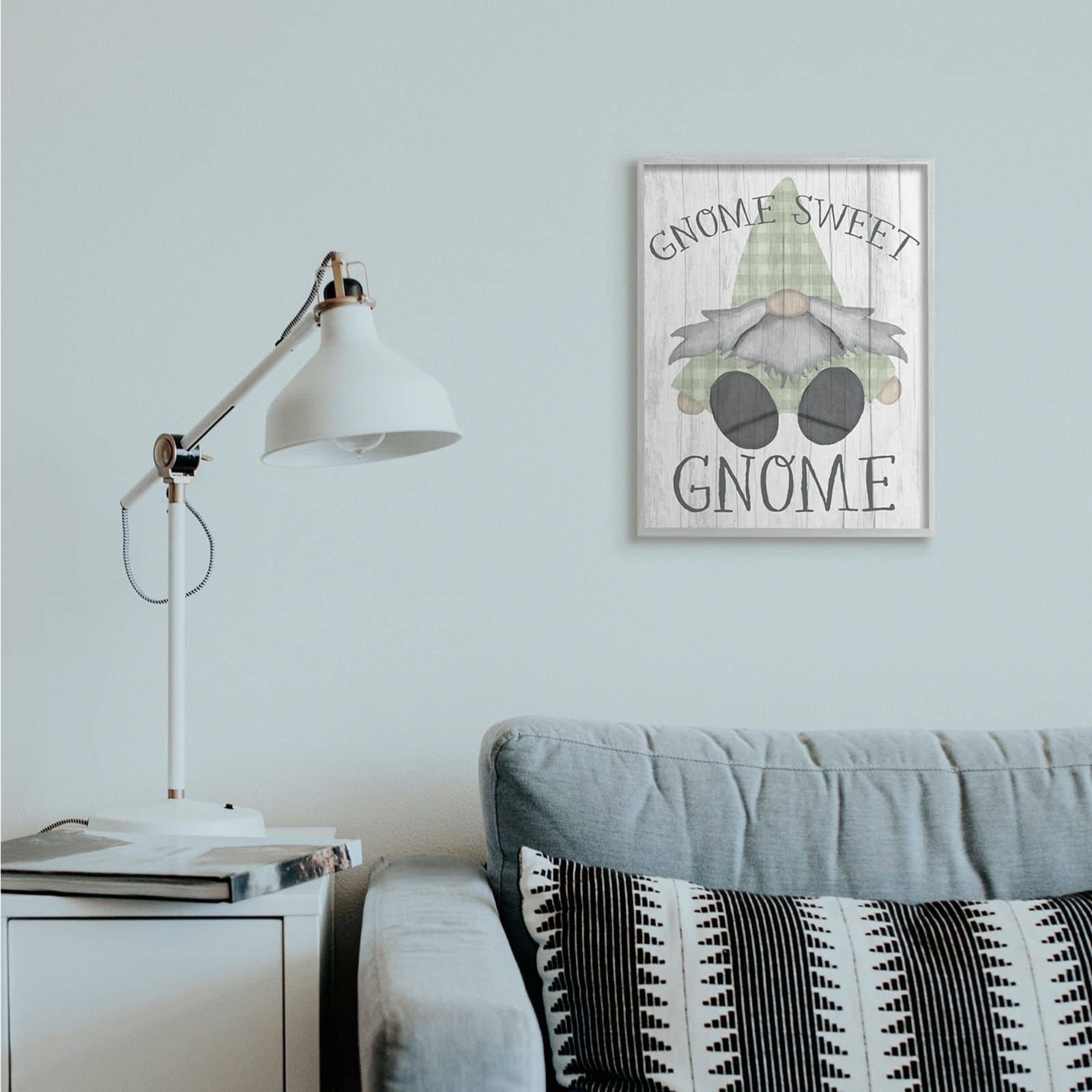 Stupell Industries Gnome Sweet Gnome in Gray Frame Wall Art