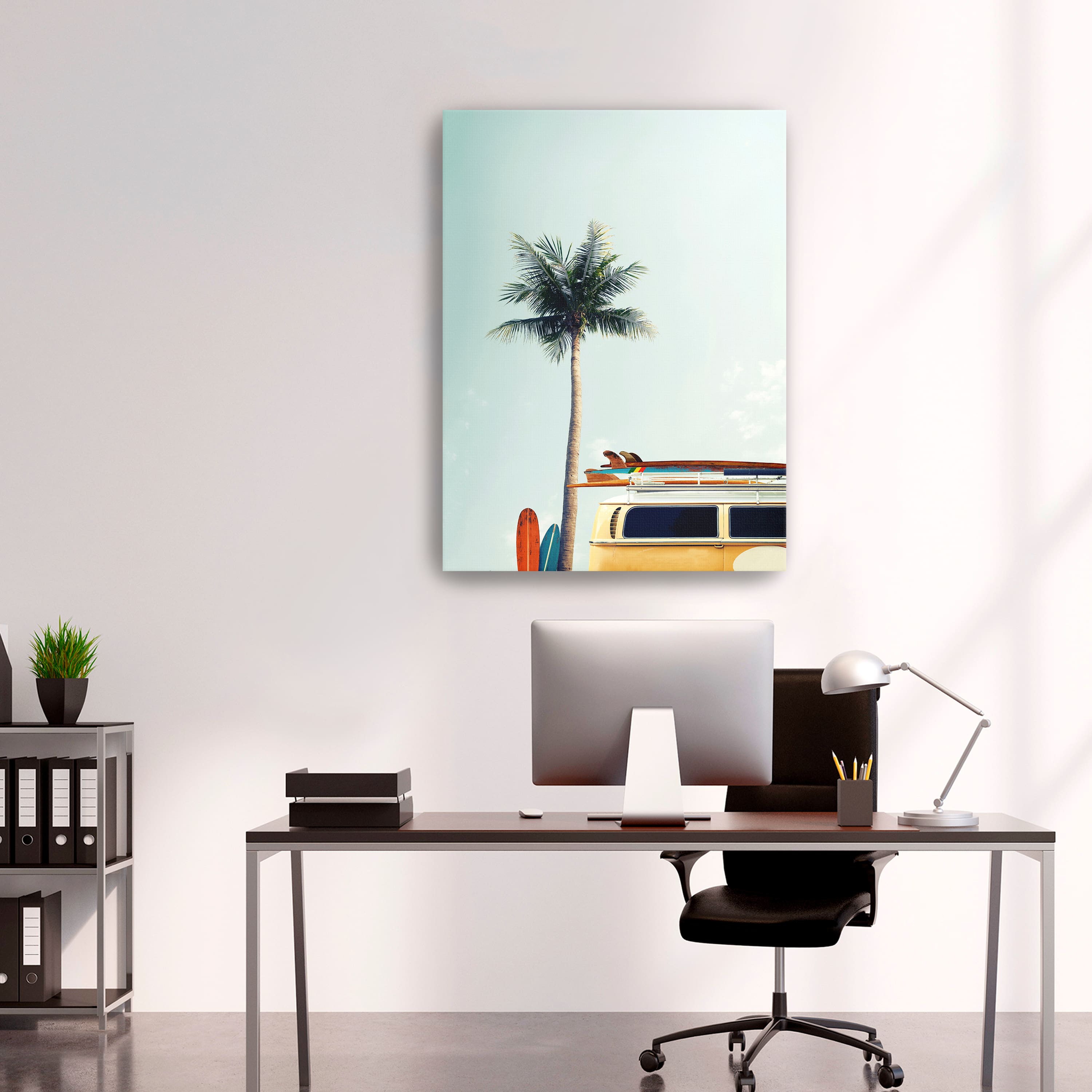 Surf Bus Yellow Canvas Giclee