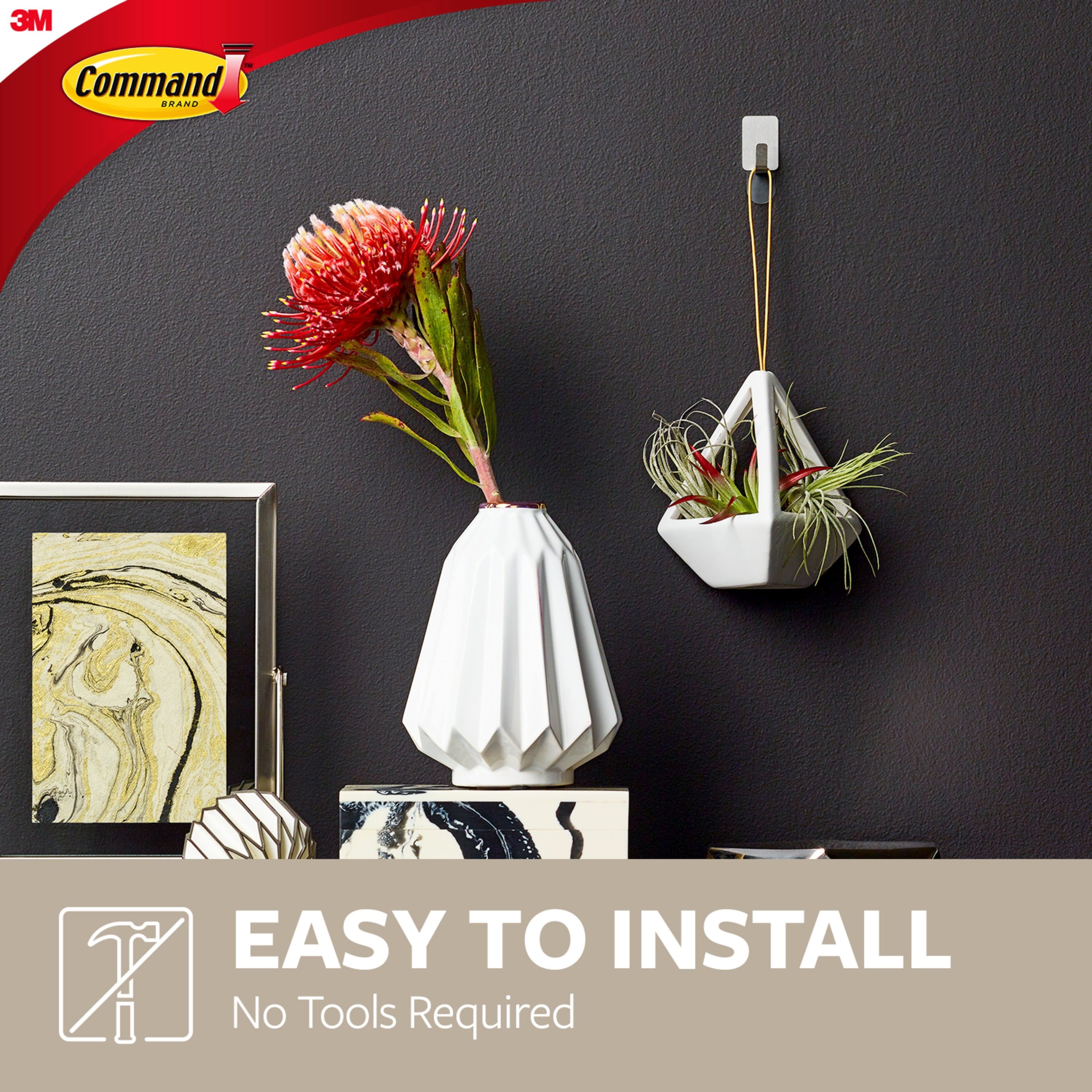 Command™ Small Decorative Metal Hooks, Stainless Steel