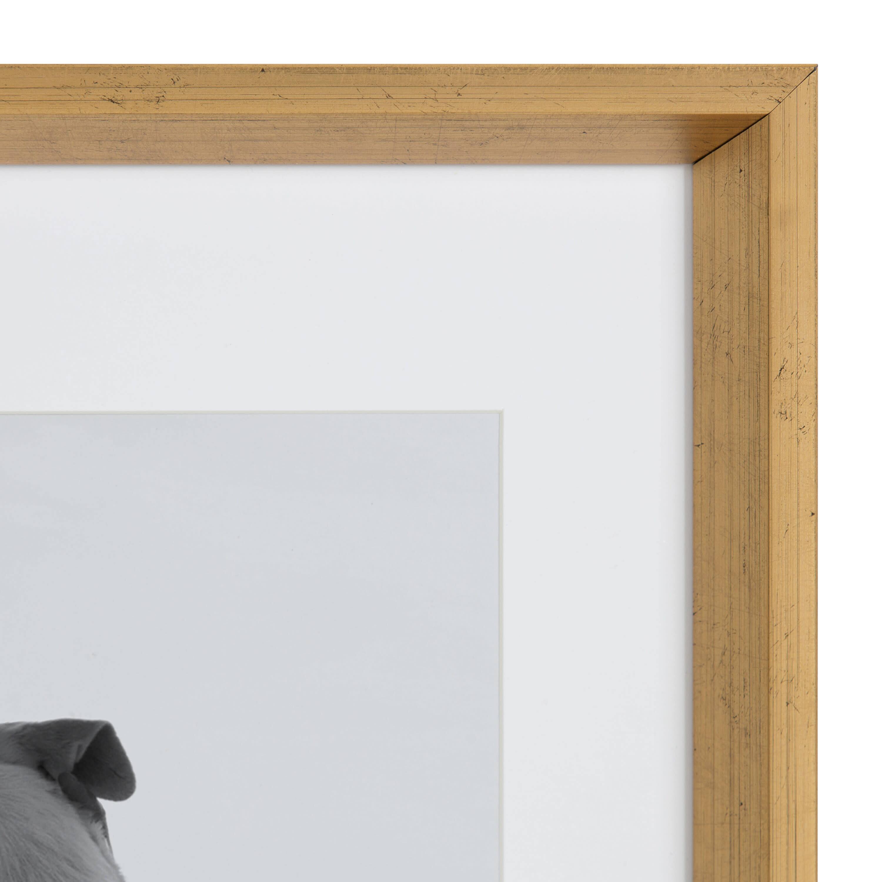 Kate and Laurel 14" x 18" Gold Calter Photo Frames with 11" x 14" Mat, 2ct.