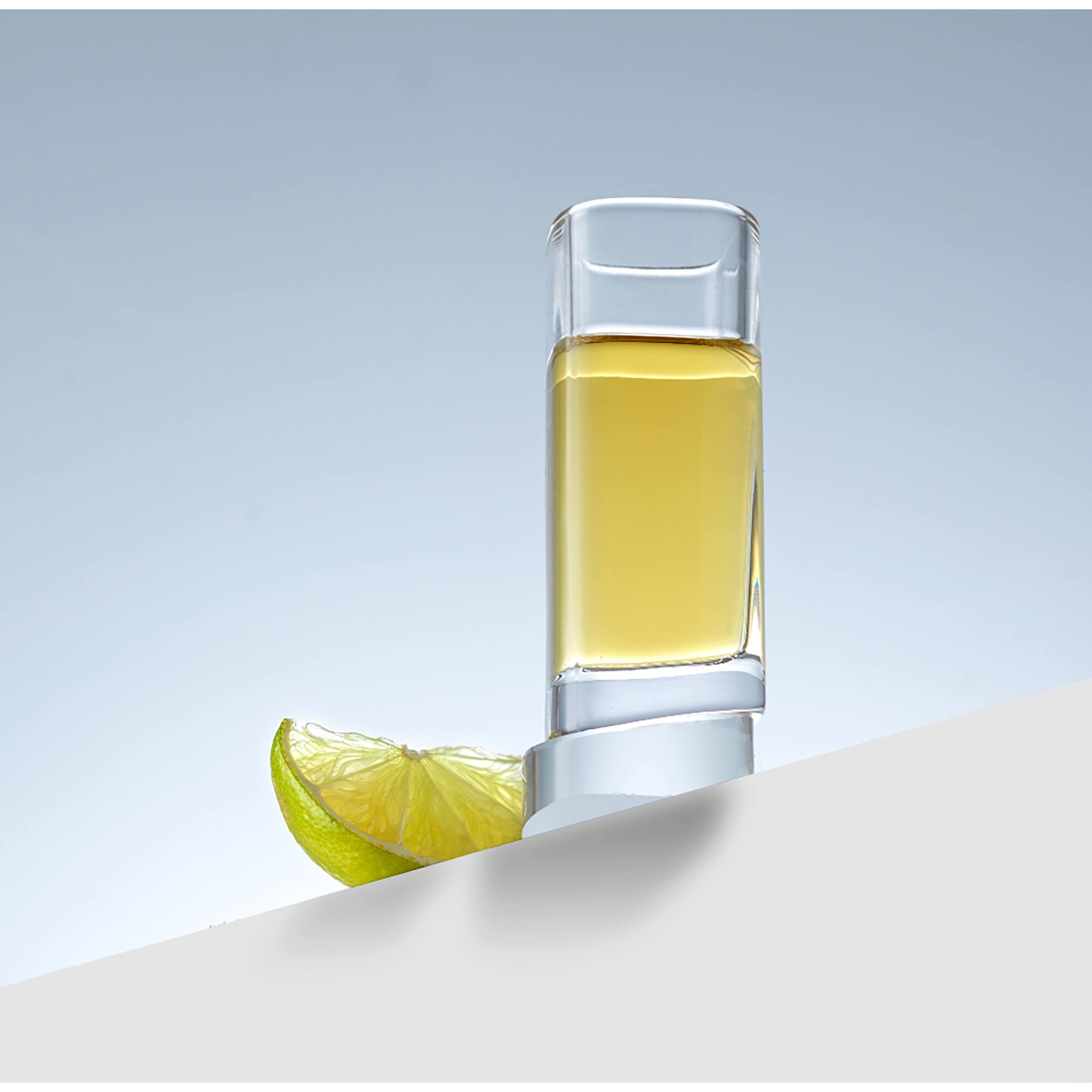 JoyJolt® 1.5oz. Aqua Vitae Square Off Base Shot Glasses, 4ct.