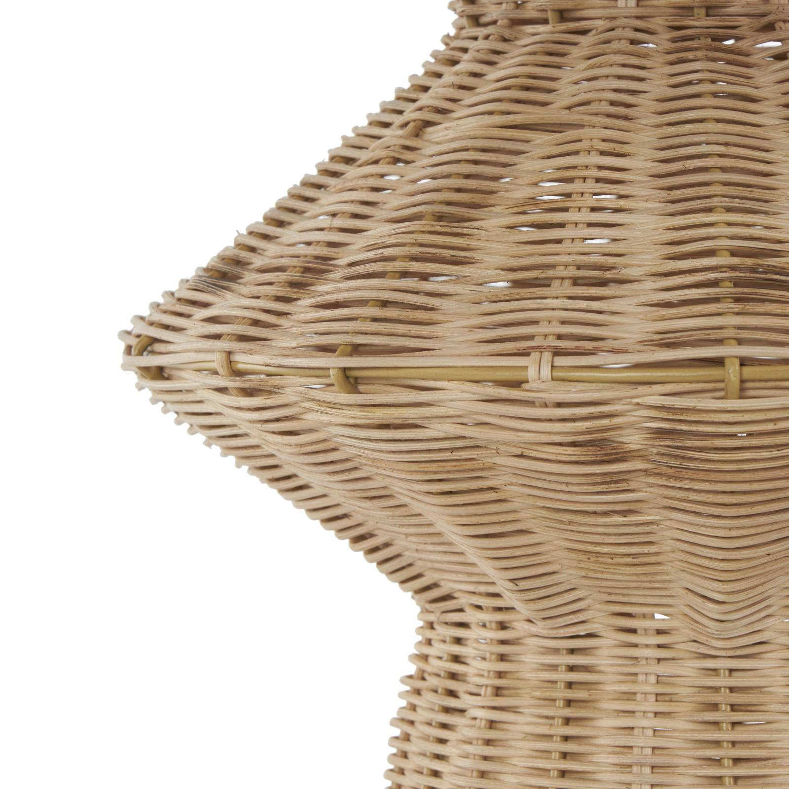 18" Brown Rattan Handmade Woven Tapered & Fluted Vase