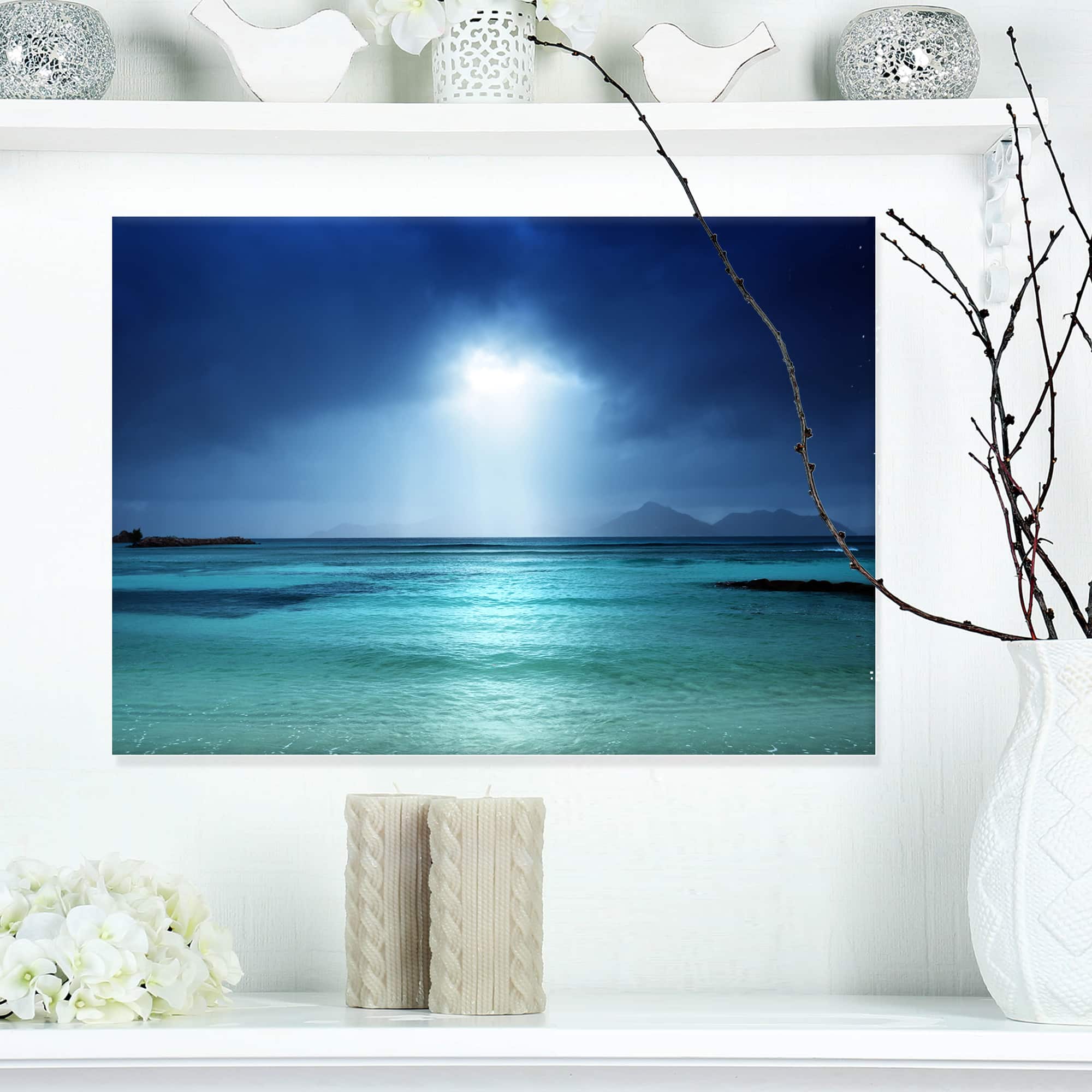 Designart - Blue sky on the beach of la Digue island Seychelles