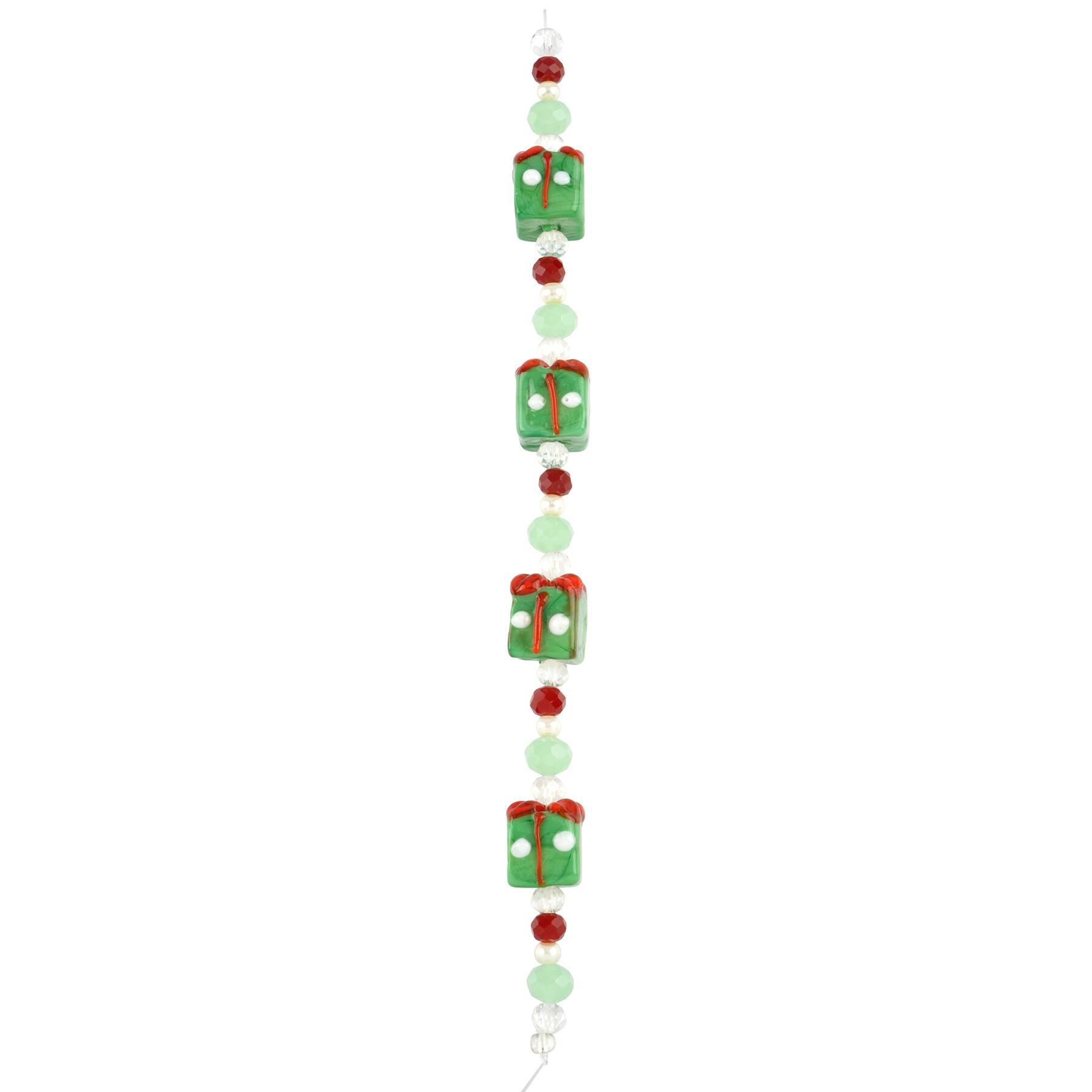 Green Gift Box Lampwork Glass Bead Mix by Bead Landing™