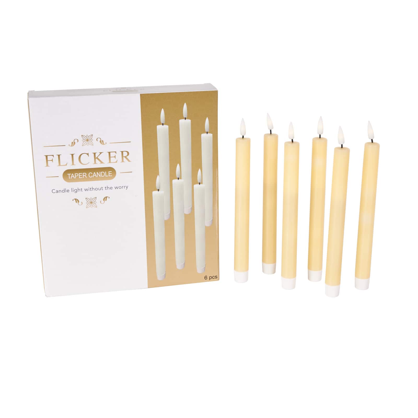 10" Flameless Wax Candles with Remote Control, 6ct.