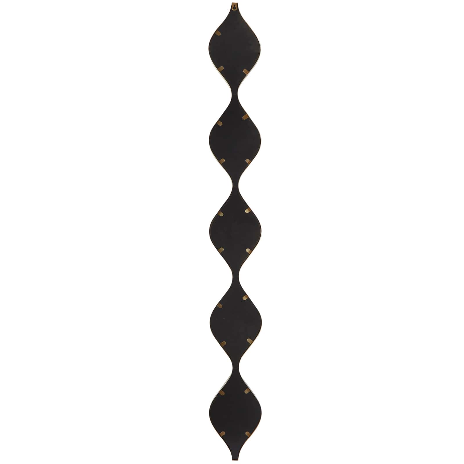 Gold Metal Slim Stacked Chain 5 Layer Wall Mirror with Tear Drop Pattern 7" x 1" x 59"