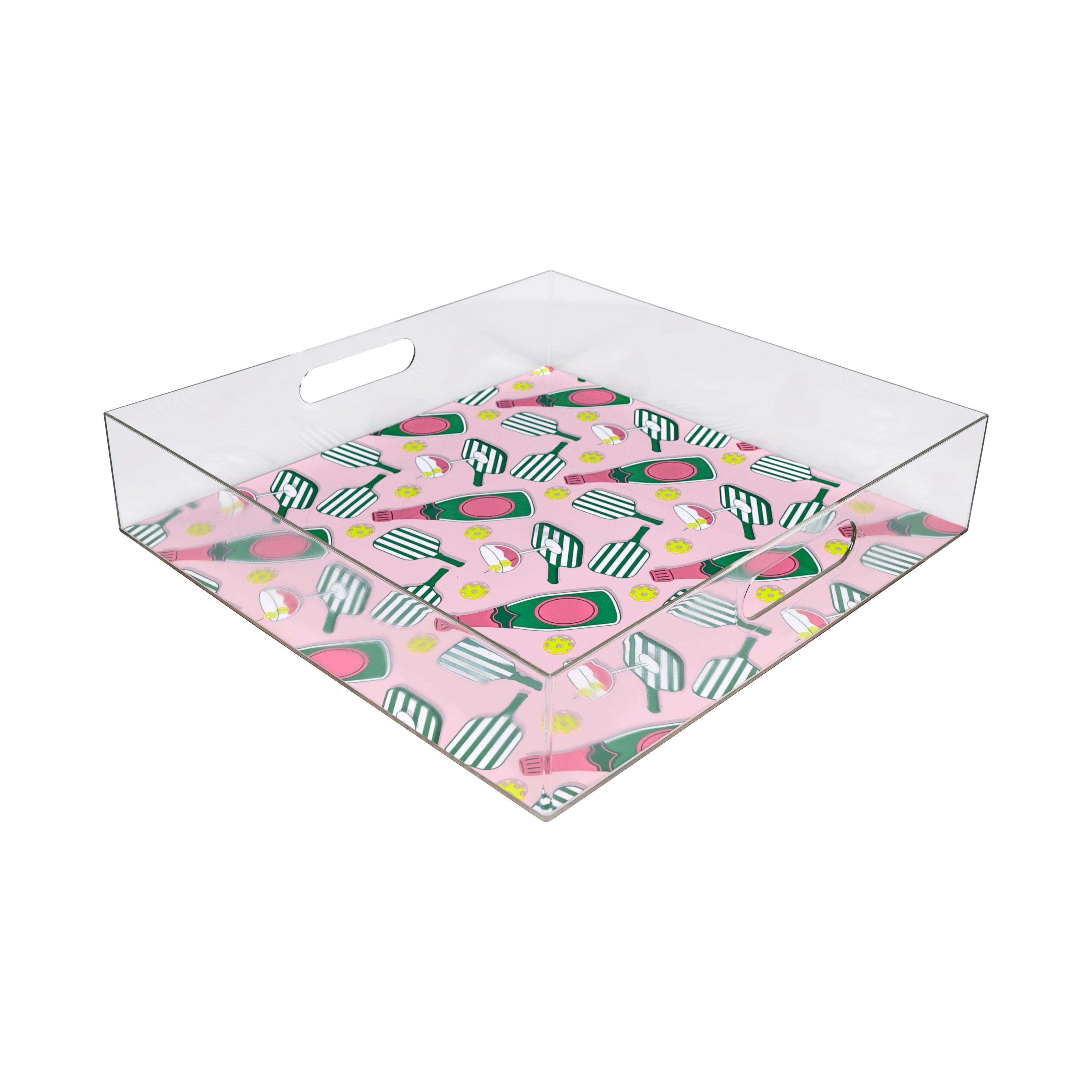 Cocktail Court 12" x 12" Plastic Tray with Handles by Celebrate It™