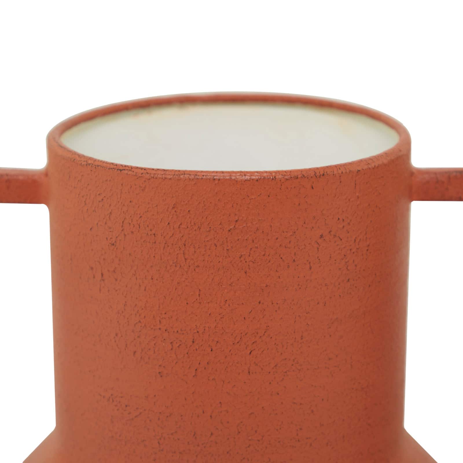 Orange Metal Vase with Handles Set of 2 11", 10"