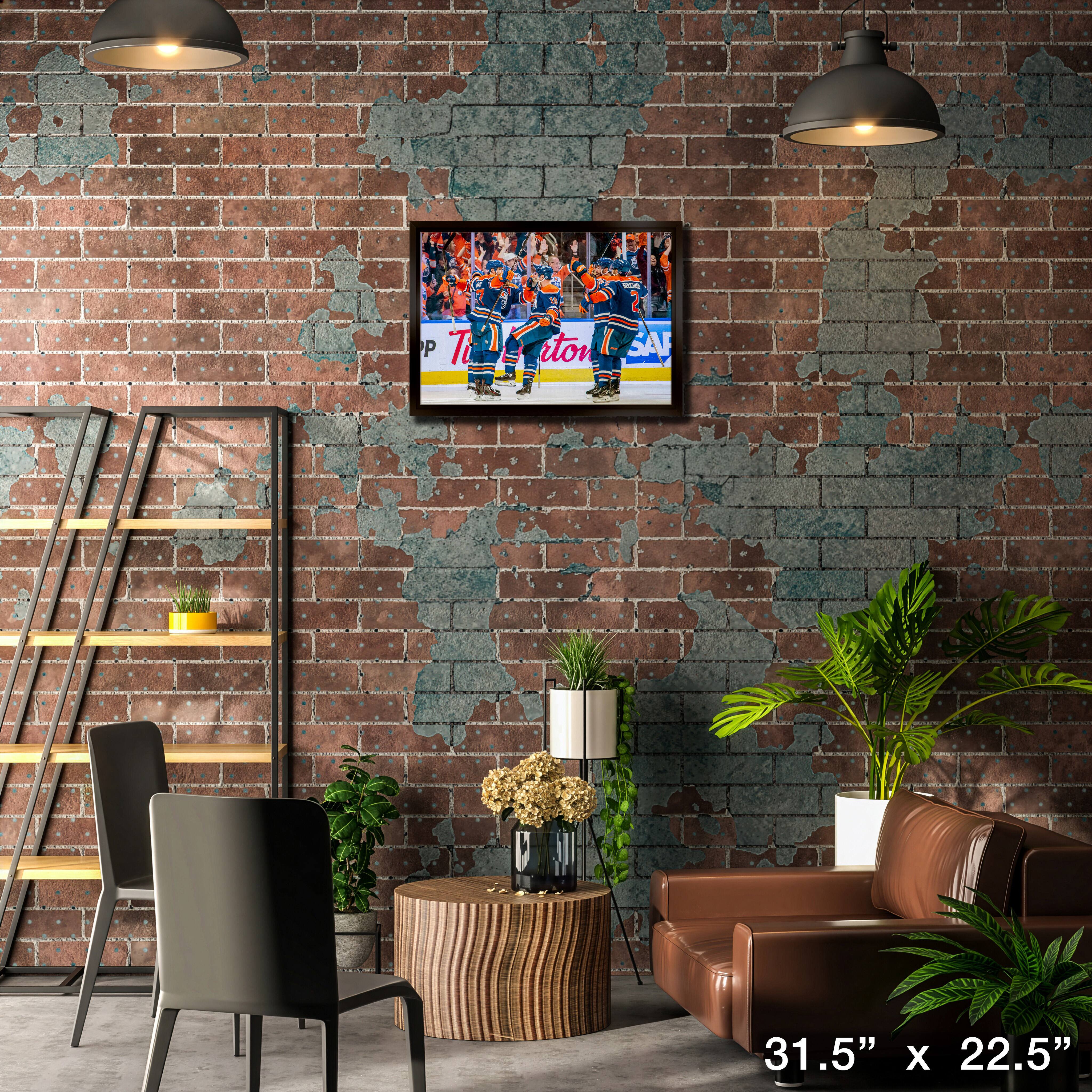 2025 Oilers Celebration 20" x 29" Framed Canvas 2025 Playoffs 31.5" x 22.5"