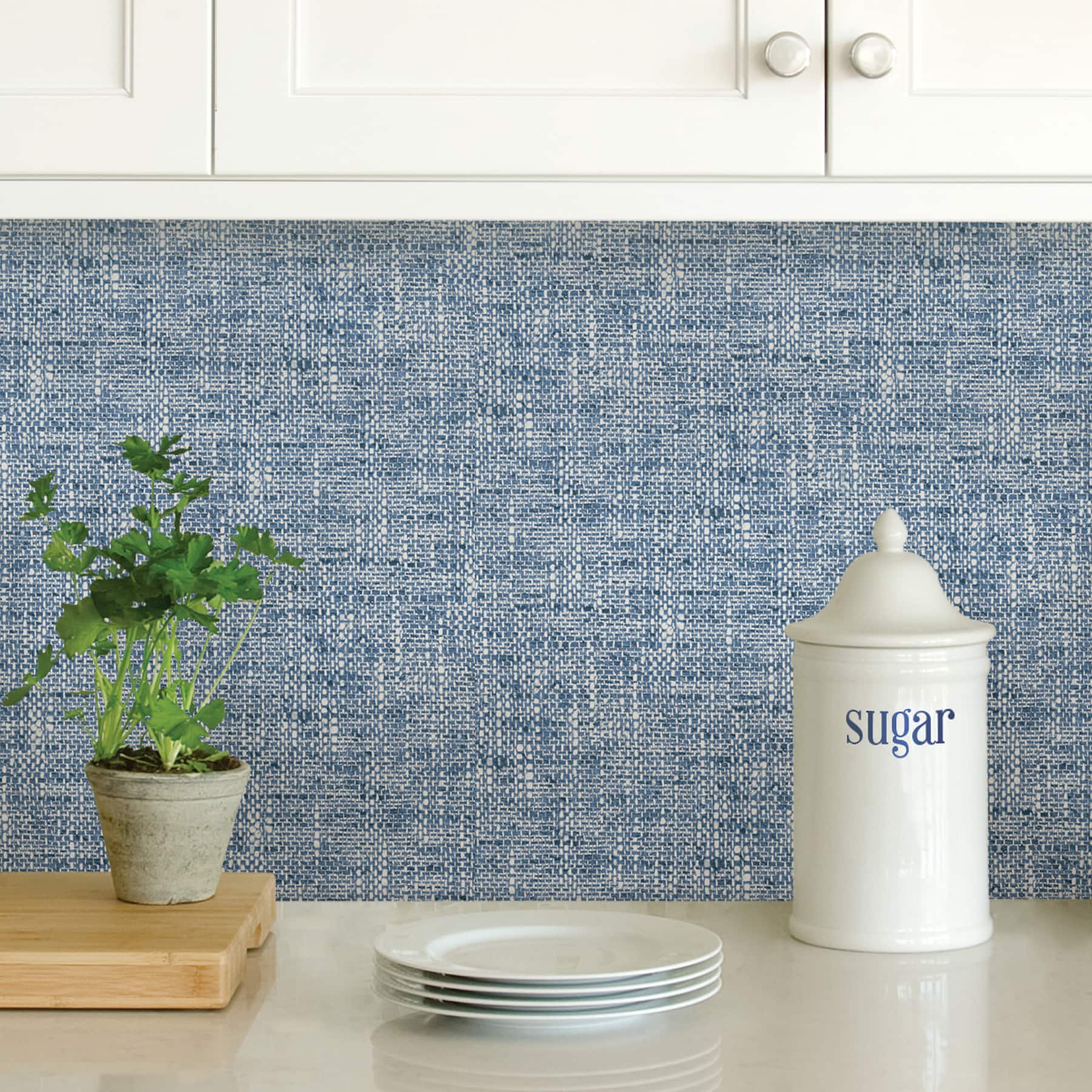 NuWallpaper Navy Poplin Texture Peel & Stick Wallpaper