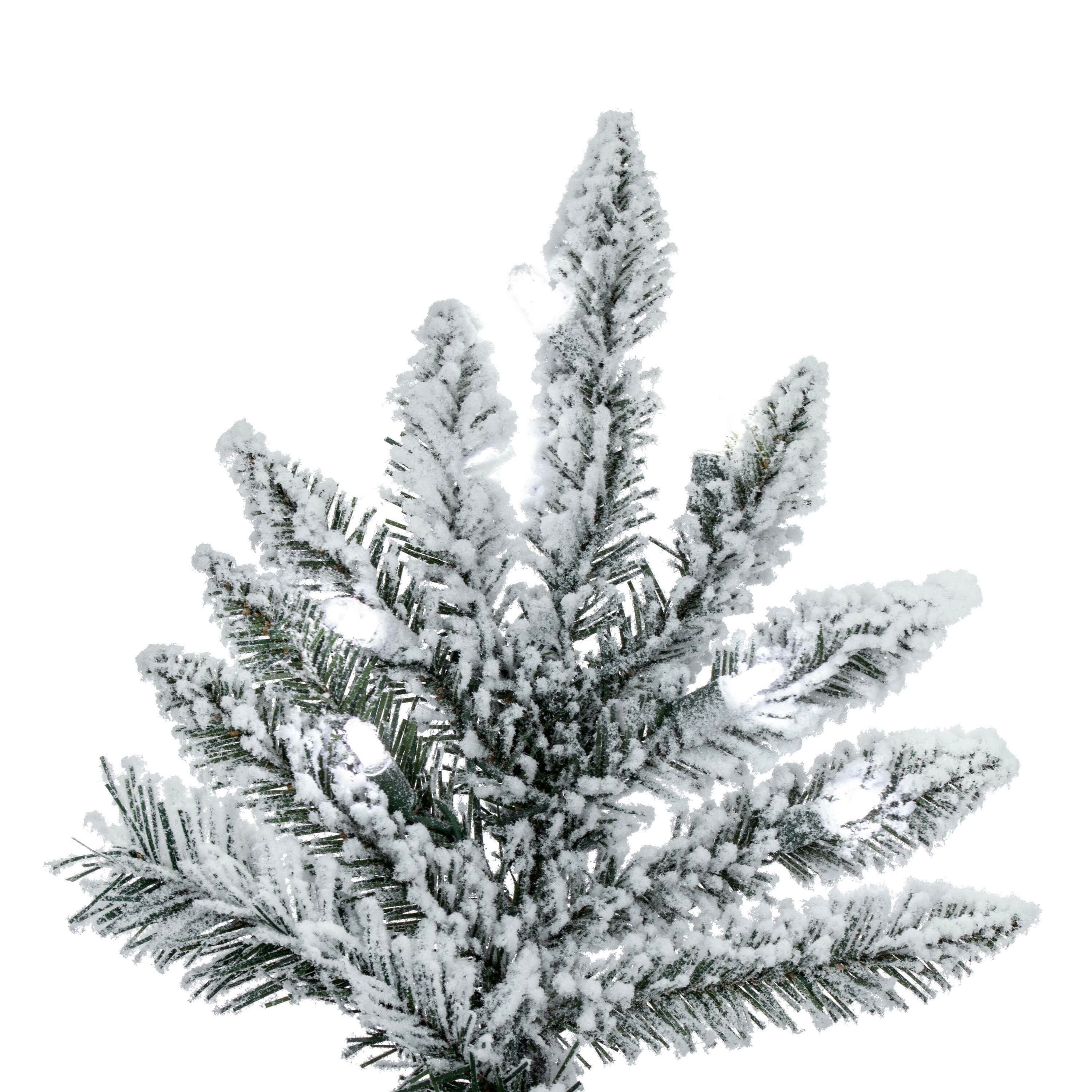 7.5ft. Pre-Lit Flocked Utica Fir Artificial Christmas Tree, Pure White LED Lights