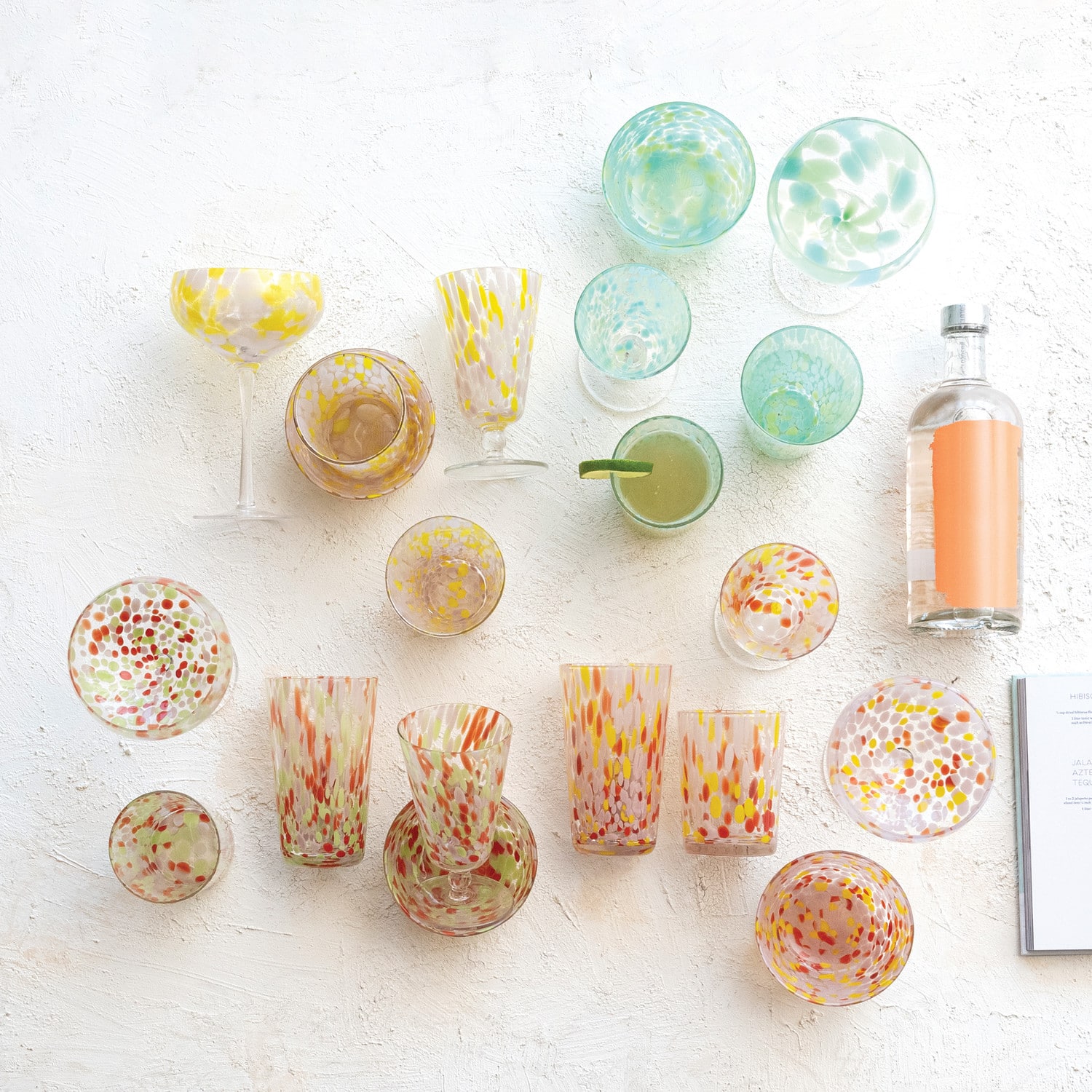 Hello Honey® Round Varied Multicolor Drinking Glass Set