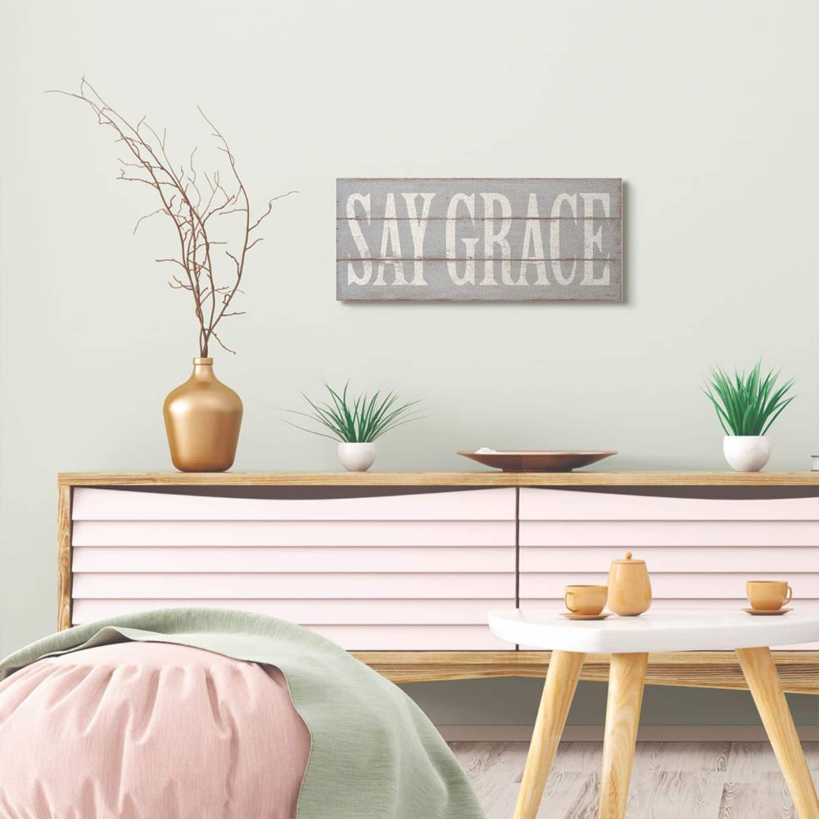Stupell Industries Gray & White Say Grace Wall Accent