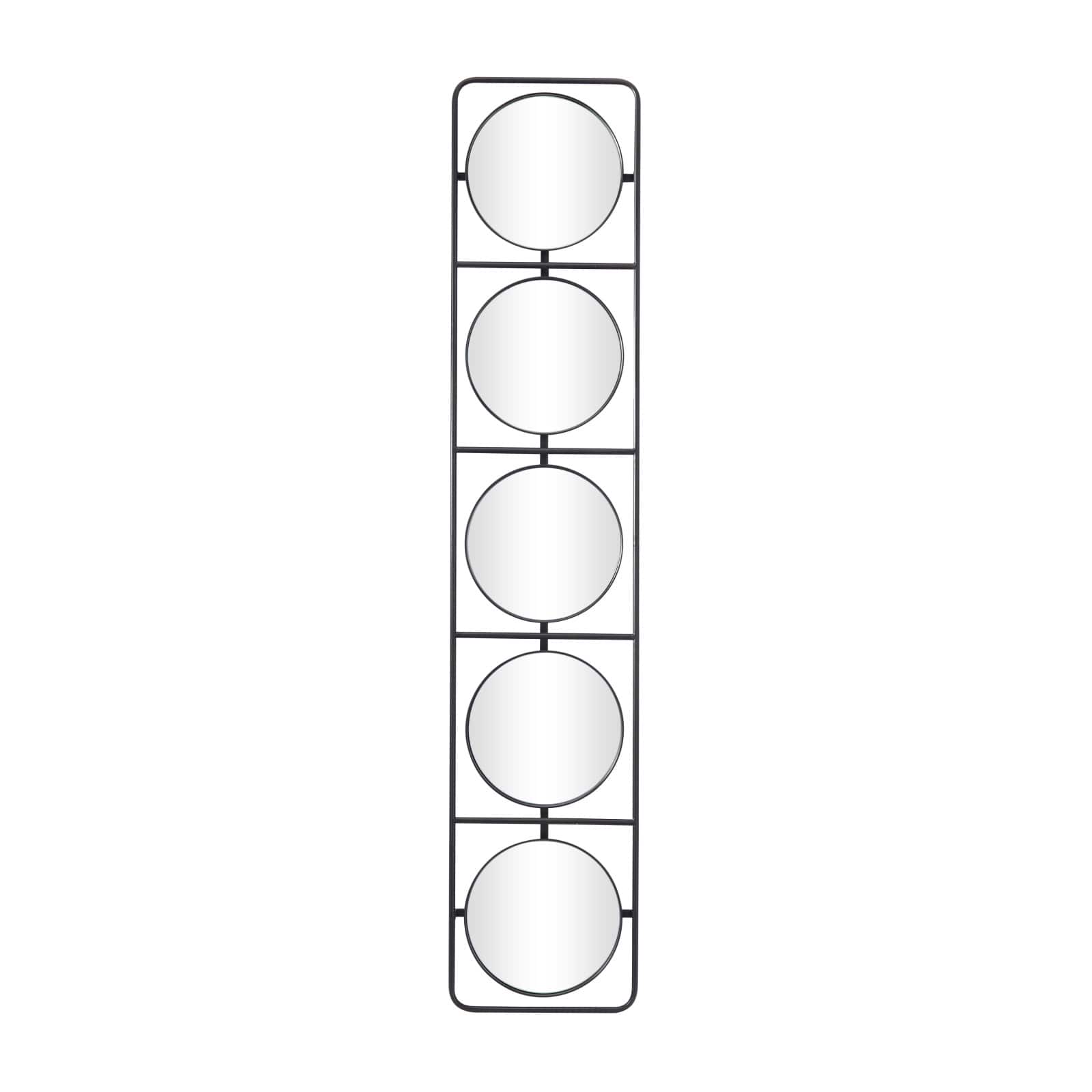 Black Modern Wall Mirror, 12" x 3" x 58"