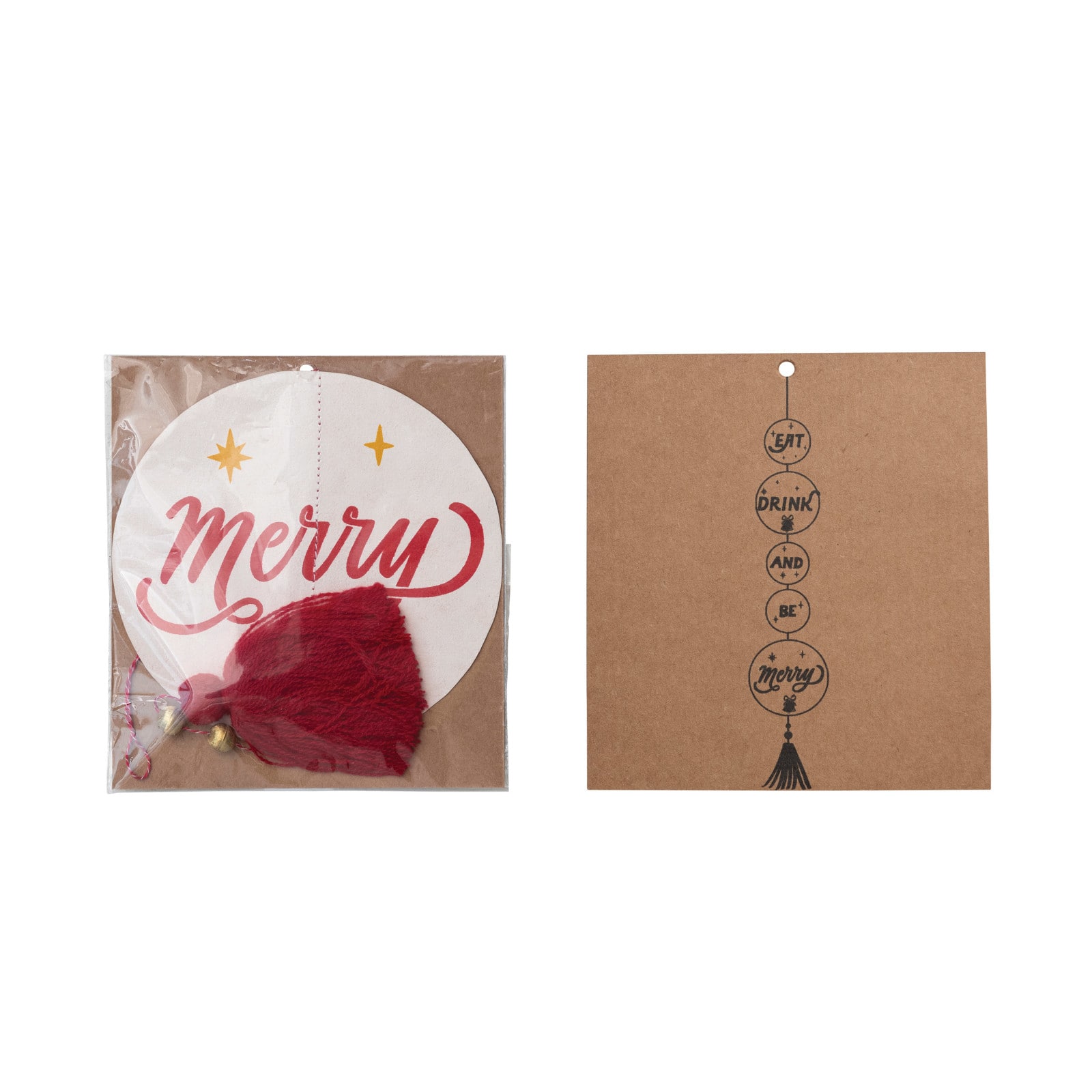 Hello Honey® 3ft. Eat Drink & Be Merry Handmade Recycled Paper Banner with Beaded Tassel