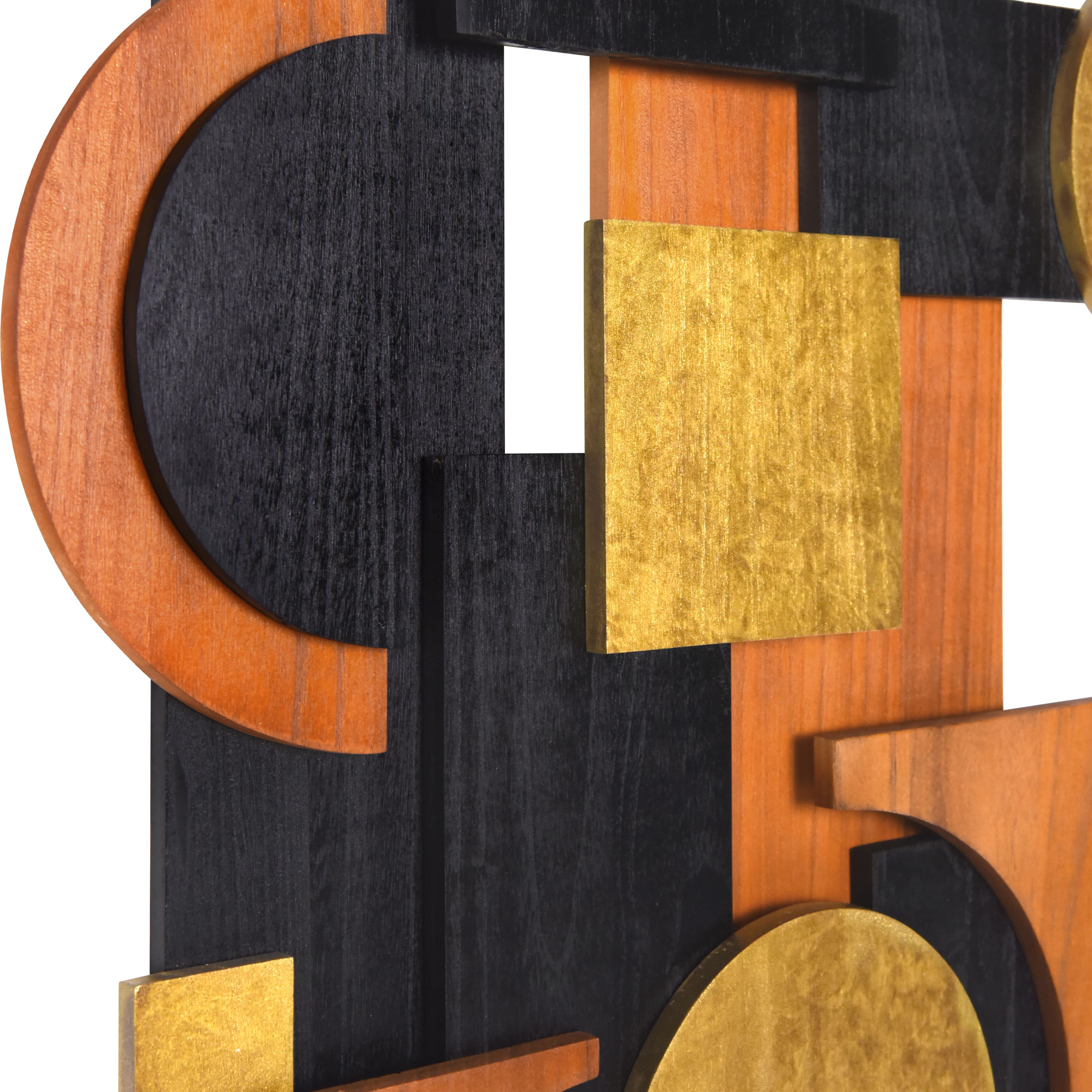 Empire Art Direct 24" x 48" Amber Embraces II Hand Made Dimensional Solid Wood Abstracts Wall Art