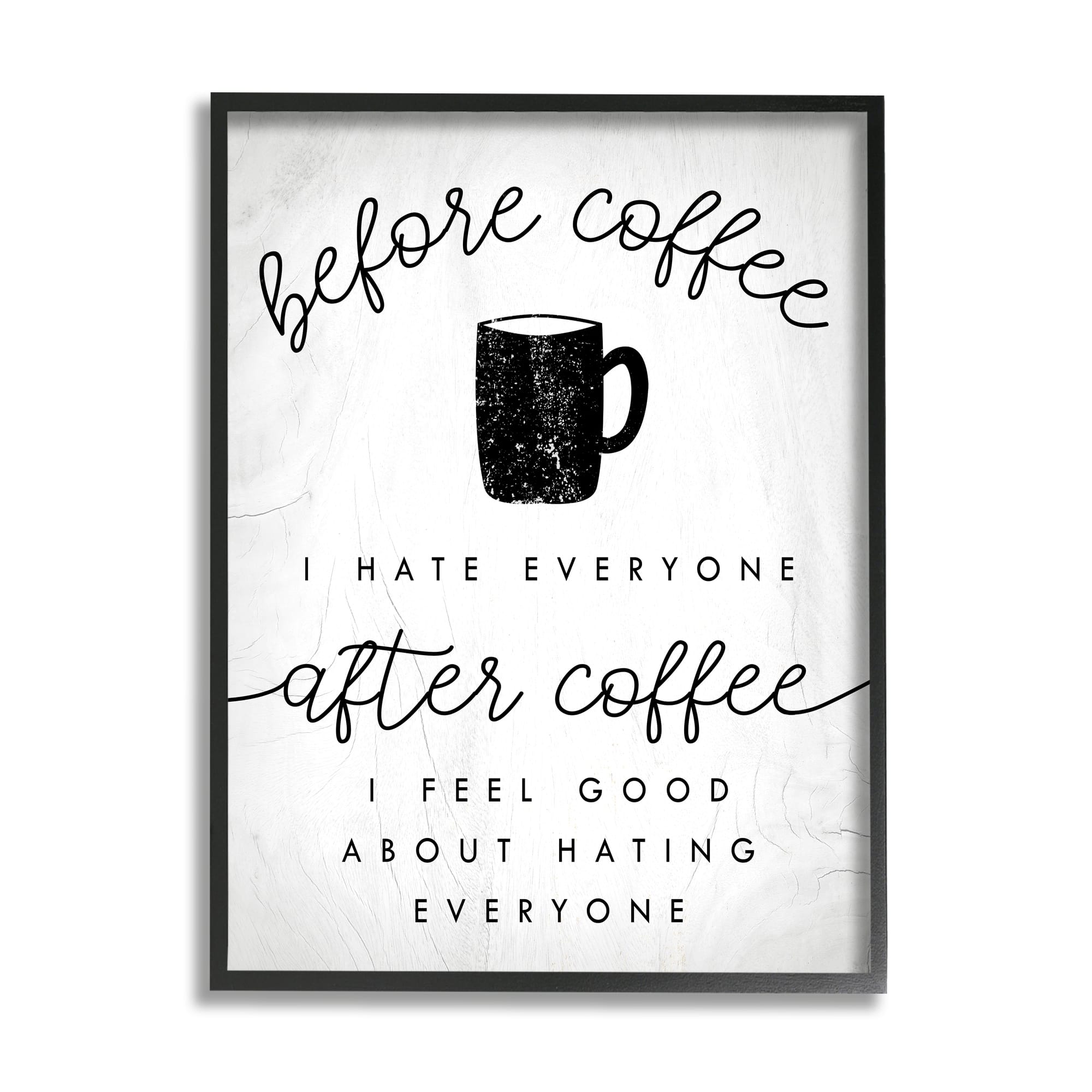 Stupell Industries Before Coffee After Coffee Wall Art in Frame