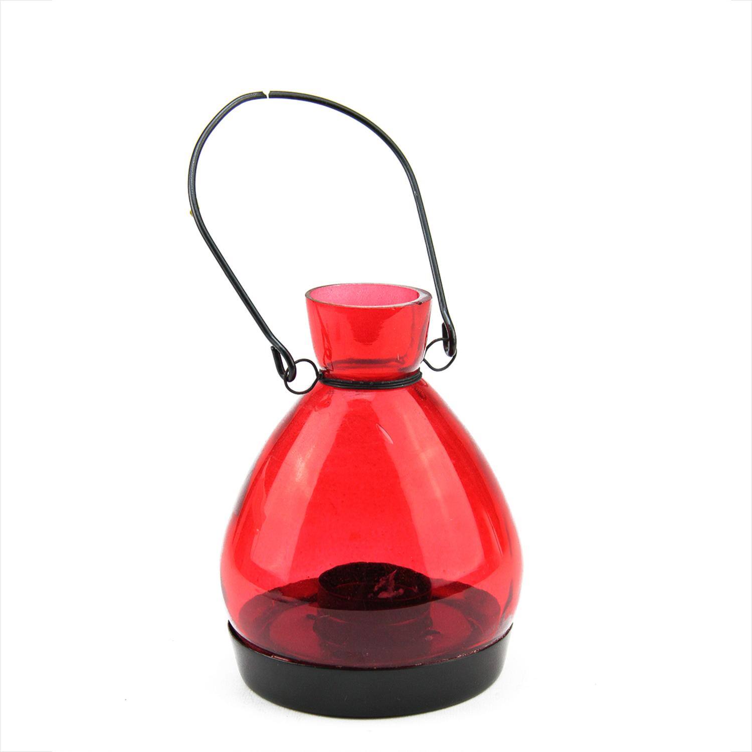 5" Glass Tapered Bottle Tea Light Candle Lantern