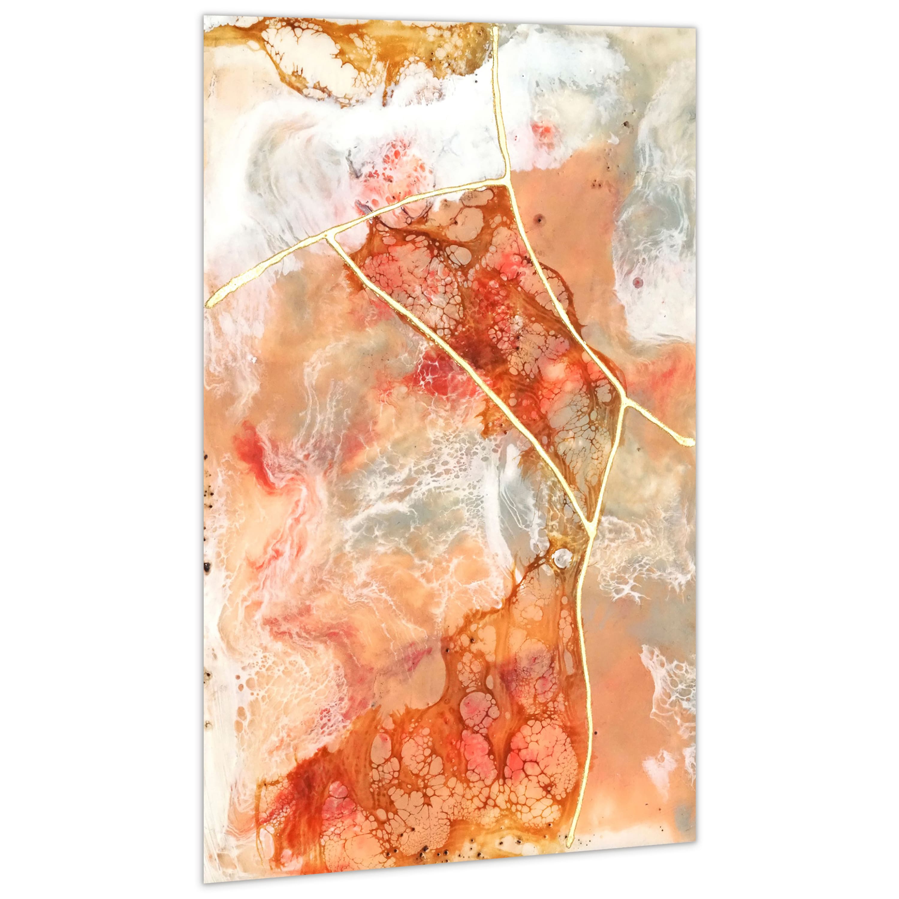 Empire Art Direct 48" x 32" Coral Lace I Frameless Free Floating Printed Tempered Glass Wall Art
