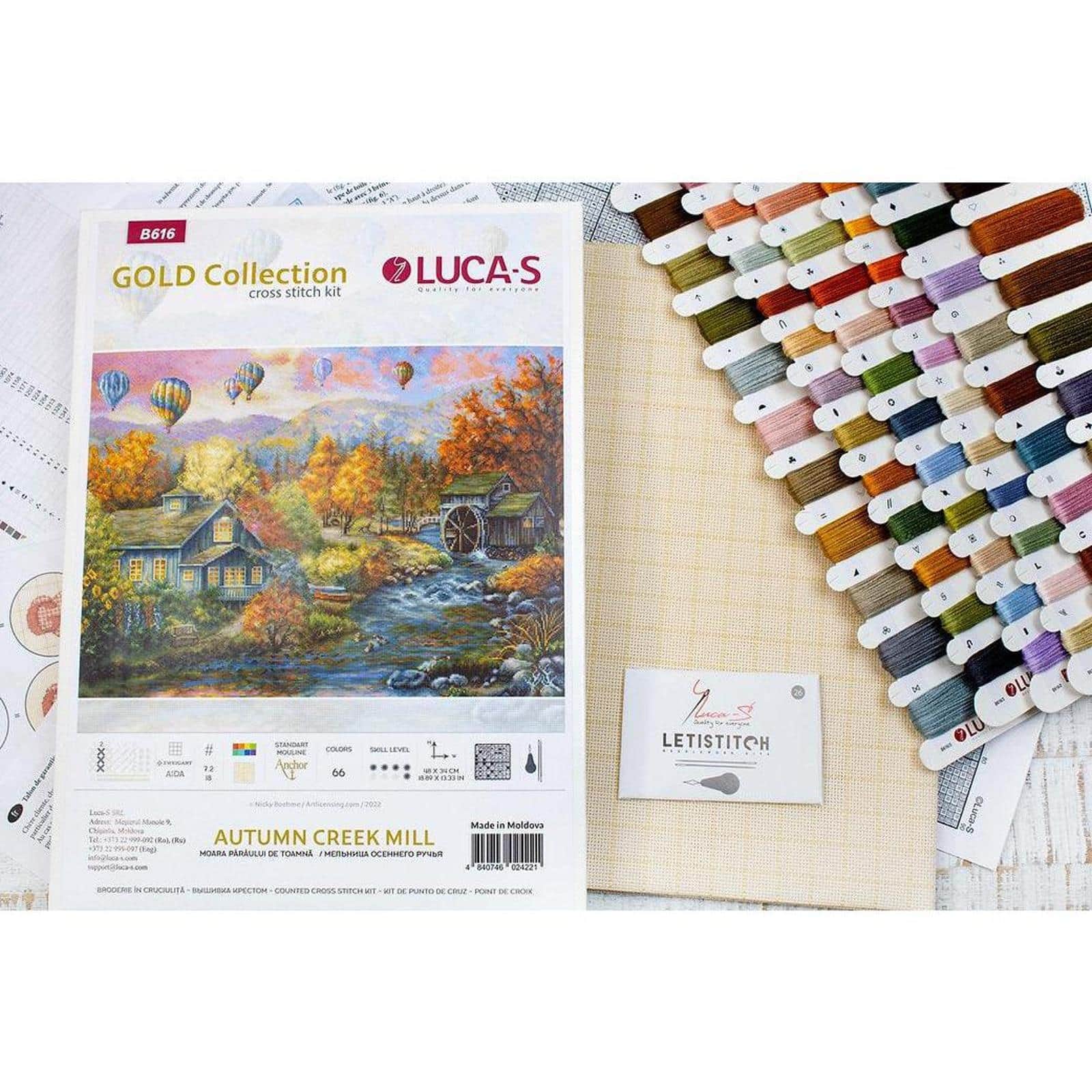 Luca-S Autumn Creek Mill Counted Cross Stitch Kit