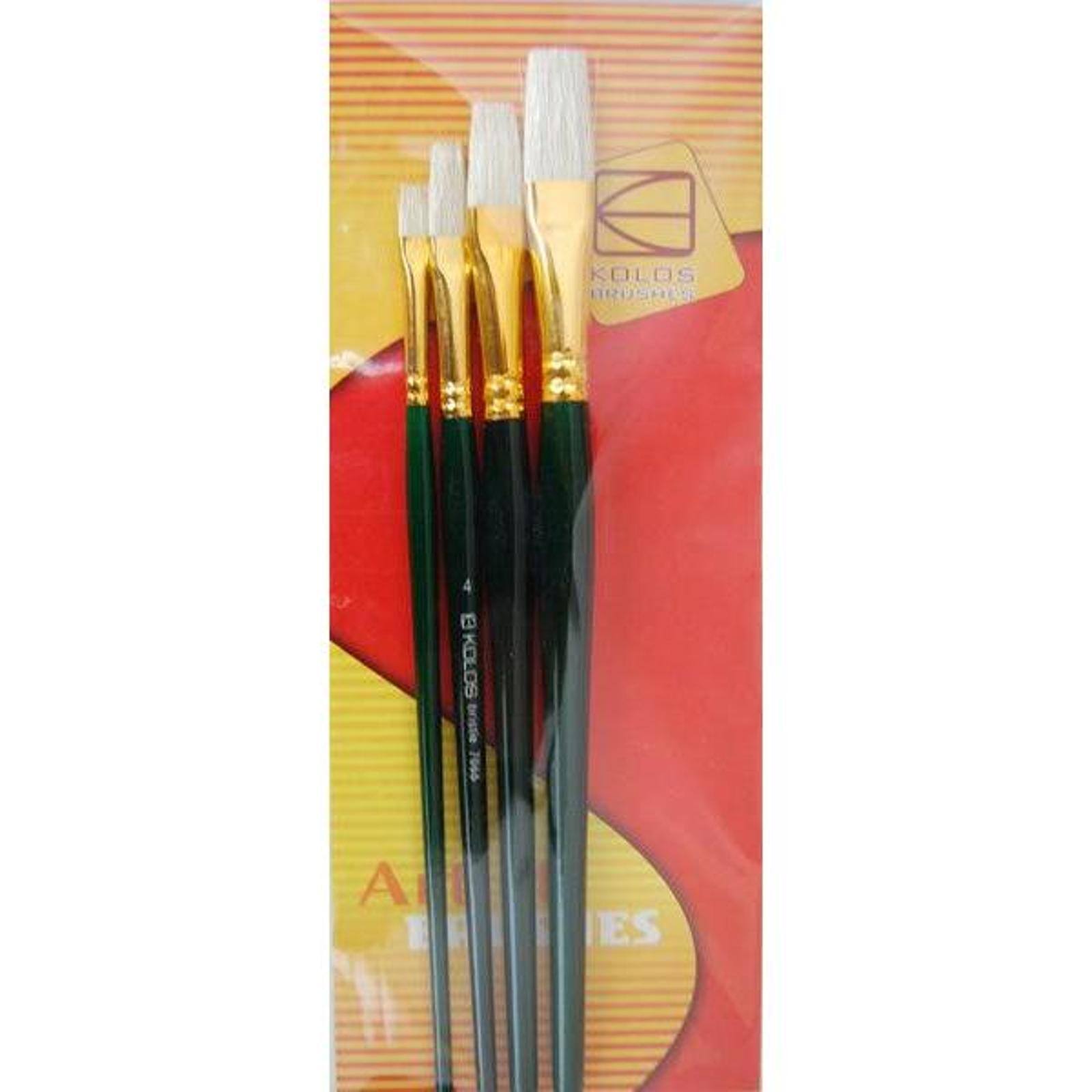 Rosa Kolos 4 Pieces Synthetic Bristle Flat Paintbrushes Set 7066