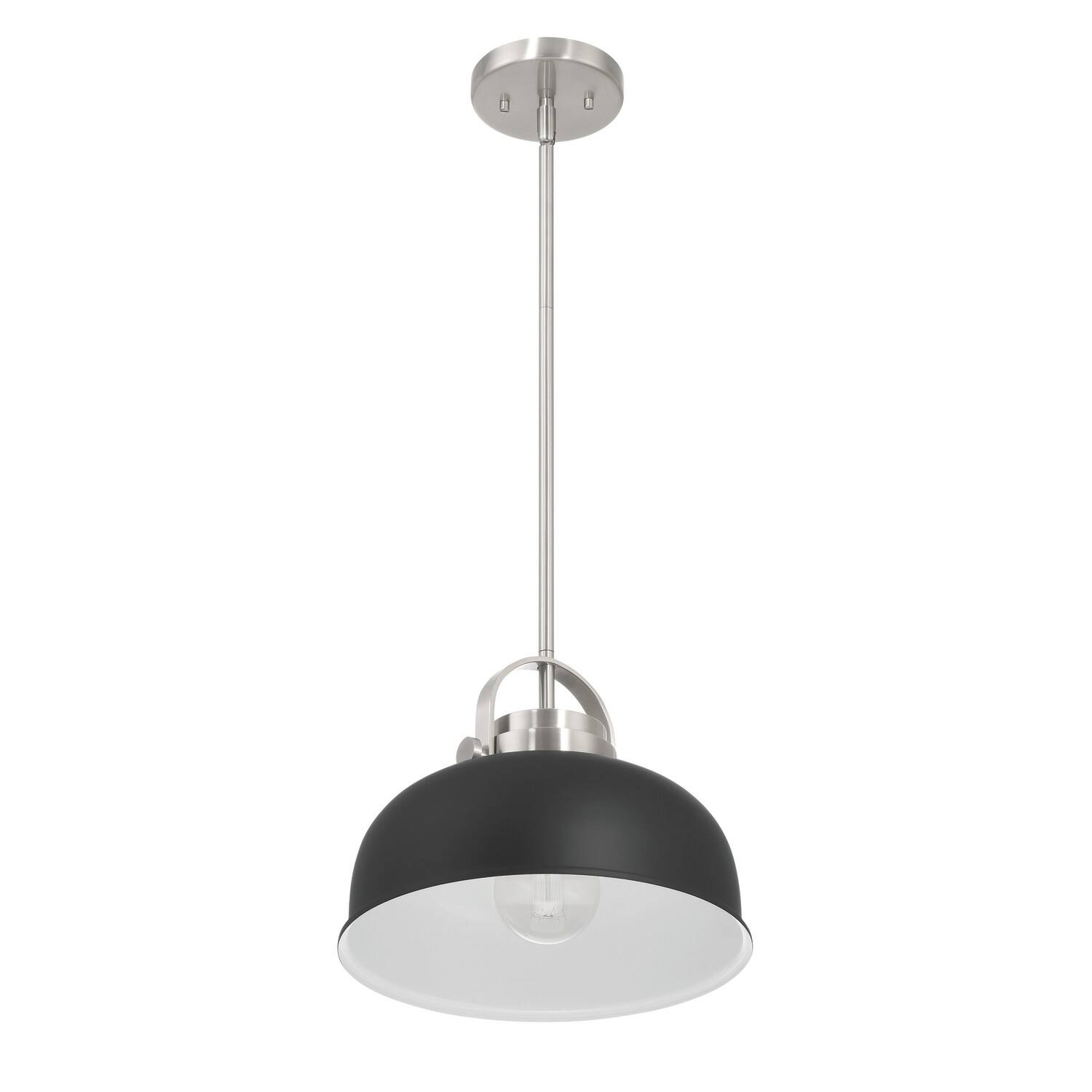 Hello Honey® Arte Black & Nickel Industrial Metal 2-Tone Ceiling Light