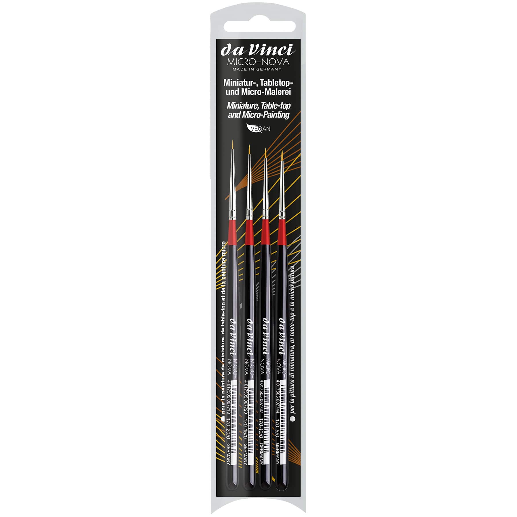 da Vinci MICRO-NOVA Series 170 4 Piece Round Brush Set