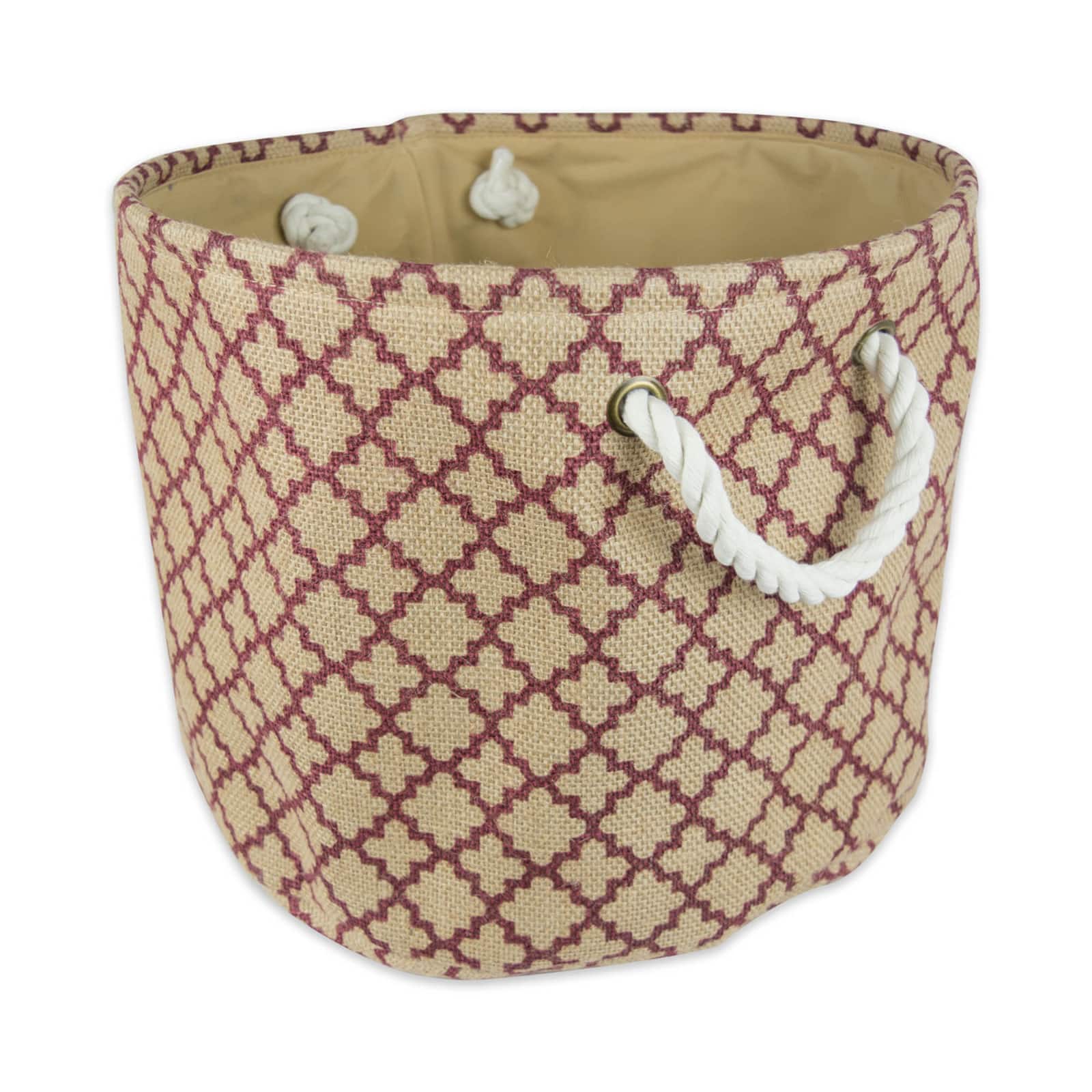 DII® 12" Round Lattice Burlap Bin