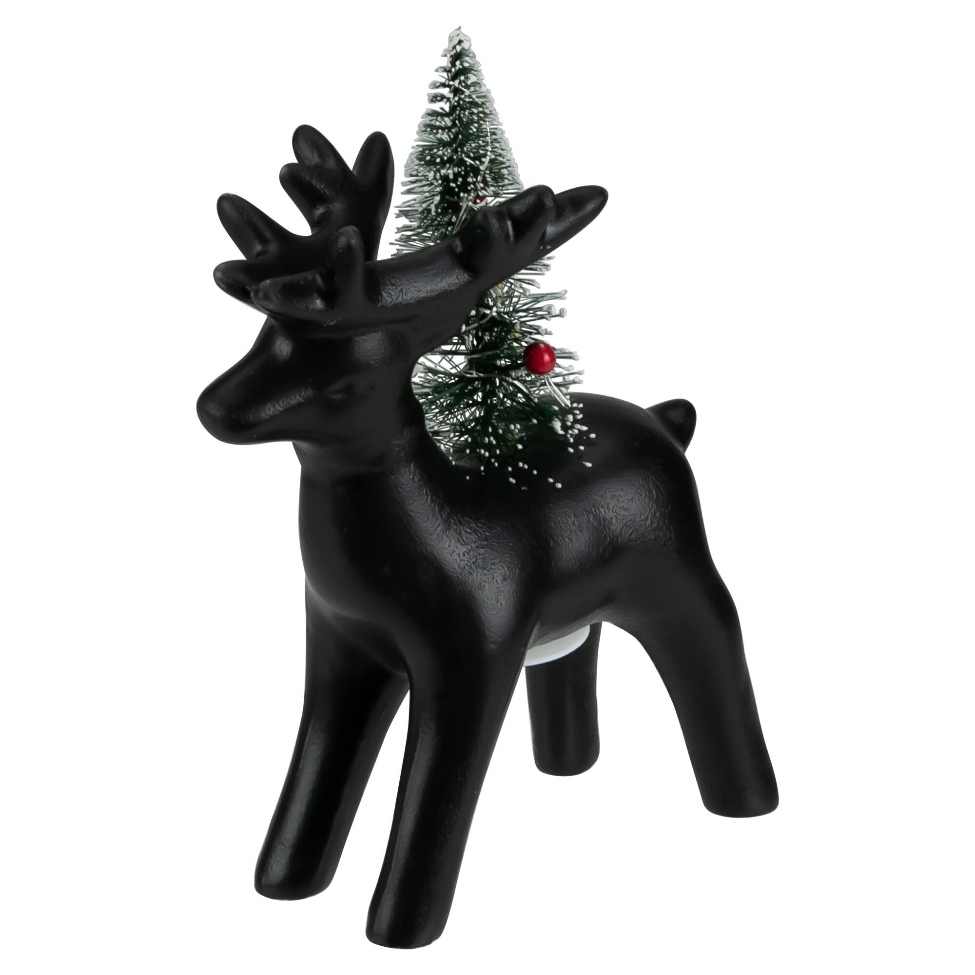 7.5" LED Standing Reindeer with Christmas Tree