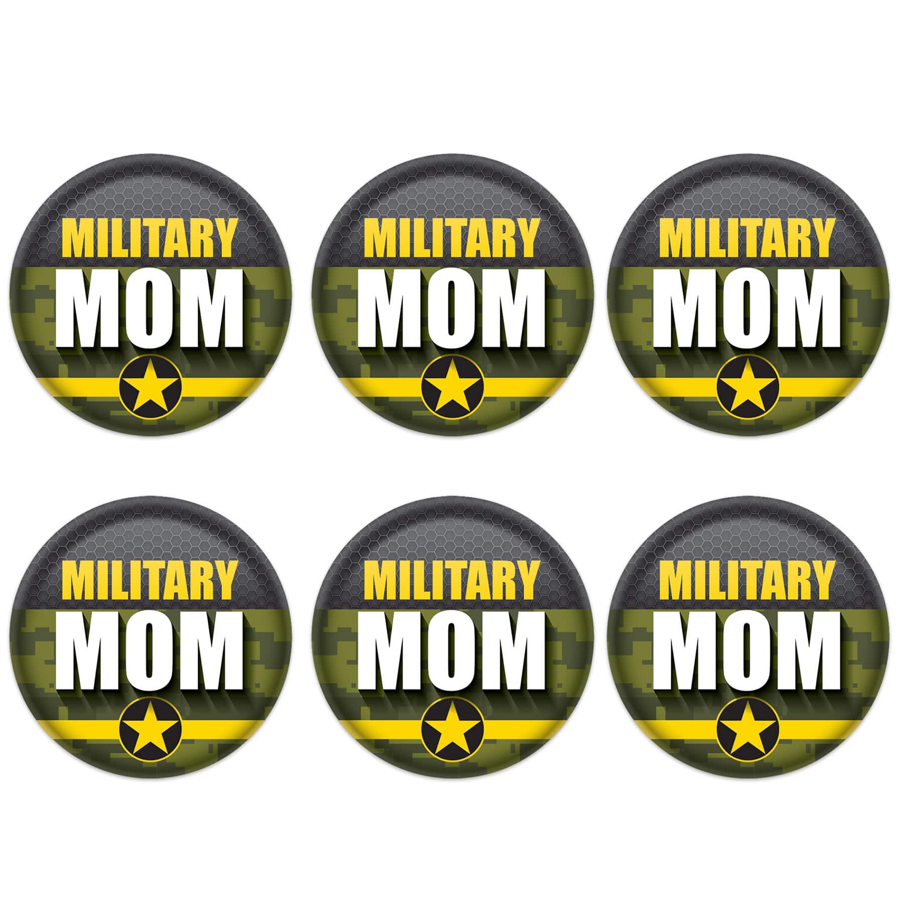 Beistle 2" Camouflage Military Mom Buttons, 6ct.