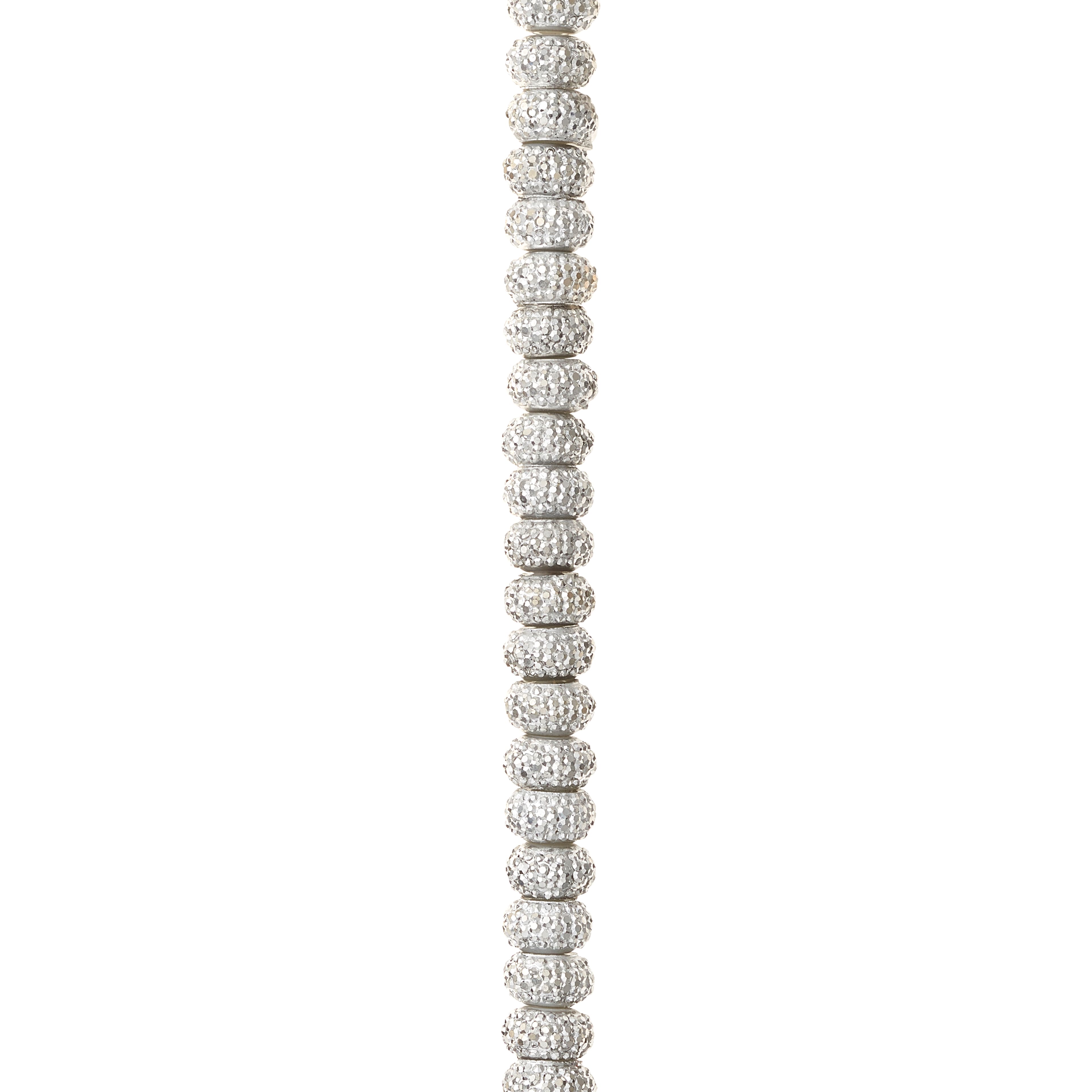 Silver Studded Resin Rondel Beads, 8mm by Bead Landing™