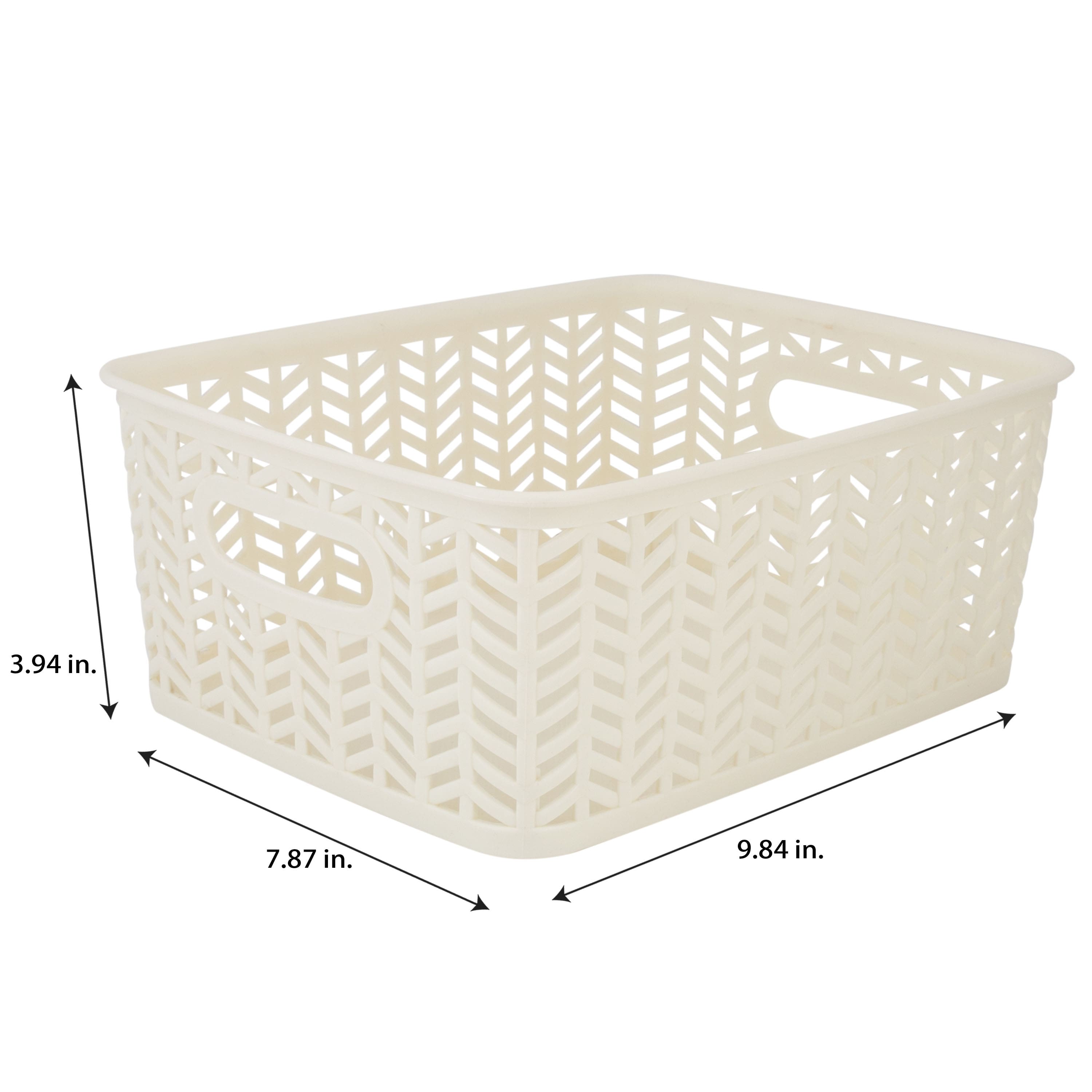 Simplify Small Herringbone Storage Basket, 3ct.
